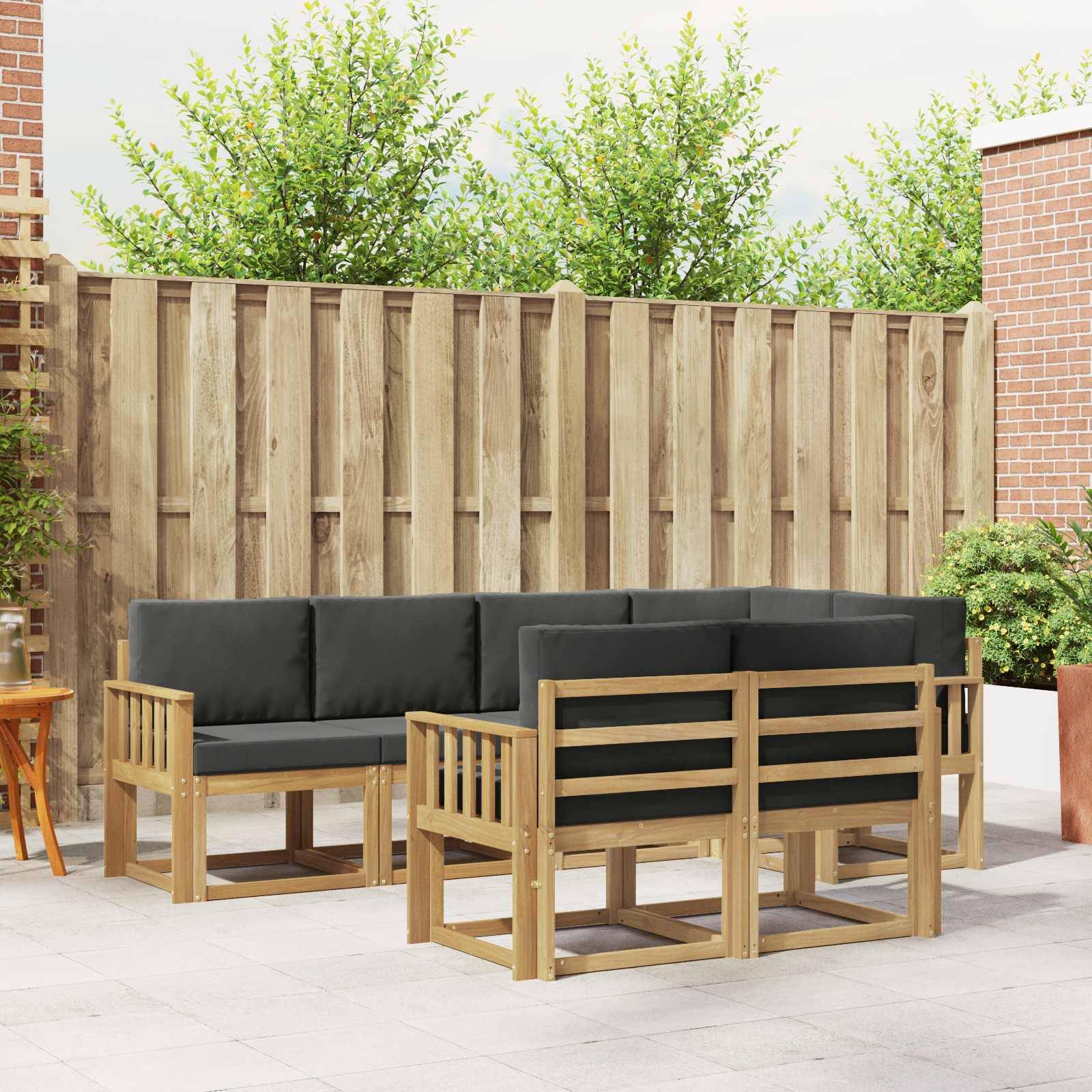 vidaXL Outdoor-Sofagarnitur 7 pcs Weiß und Anthrazit Polyester
