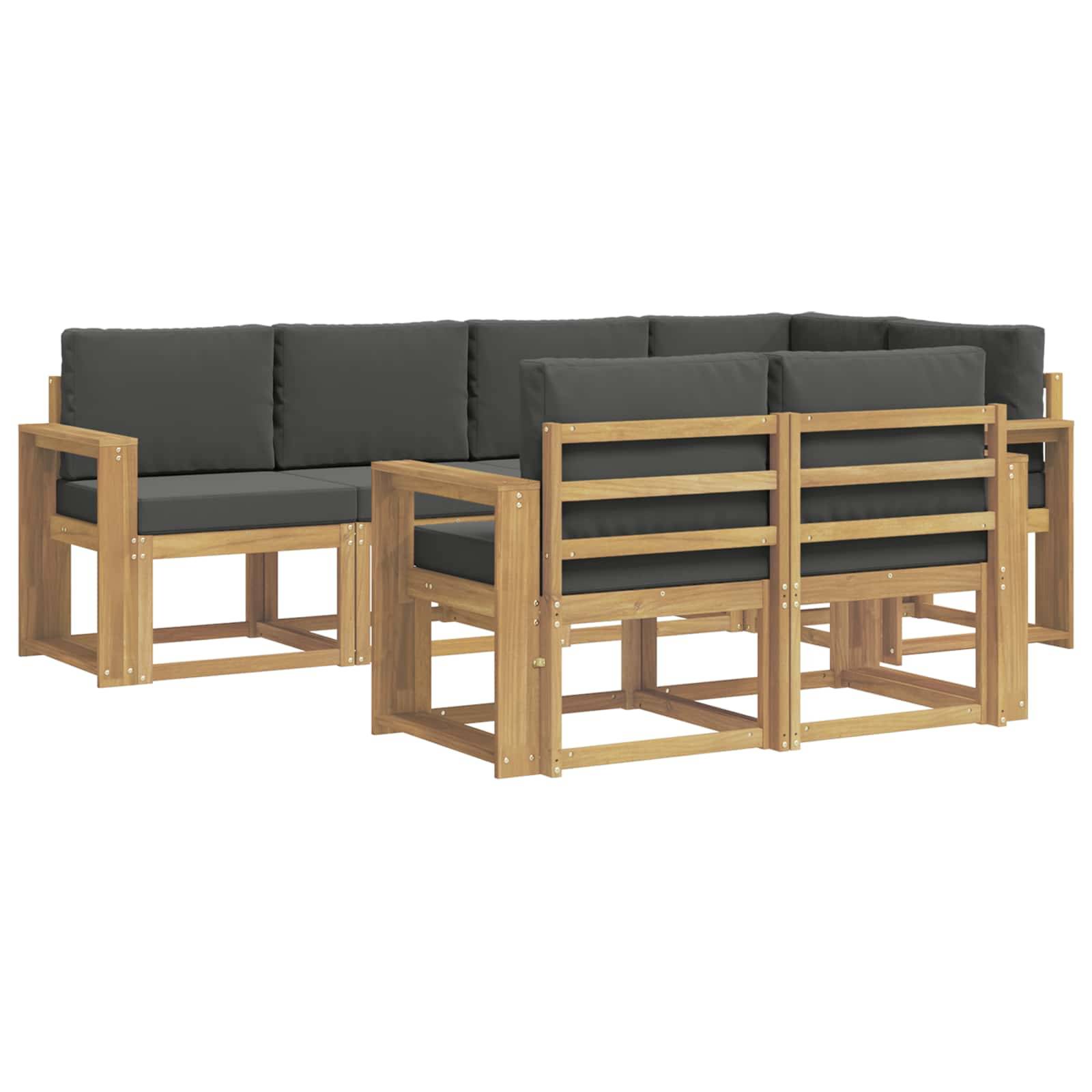 vidaXL Outdoor-Sofagarnitur 7 pcs Weiß und Anthrazit Polyester