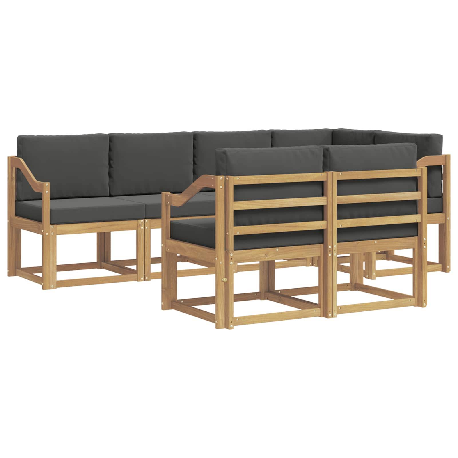 vidaXL Outdoor-Sofagarnitur 7 pcs Weiß und Anthrazit Polyester