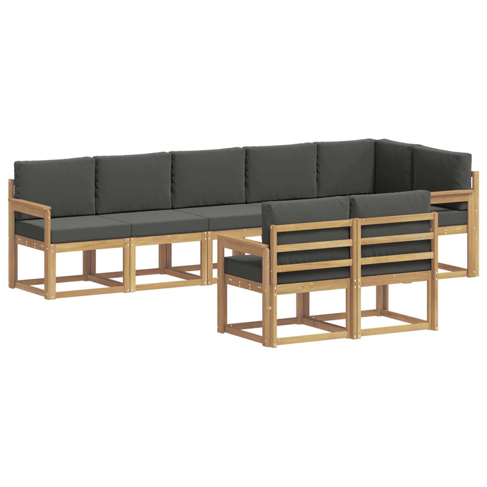 vidaXL Outdoor-Sofagarnitur 8 pcs Weiß und Anthrazit Polyester