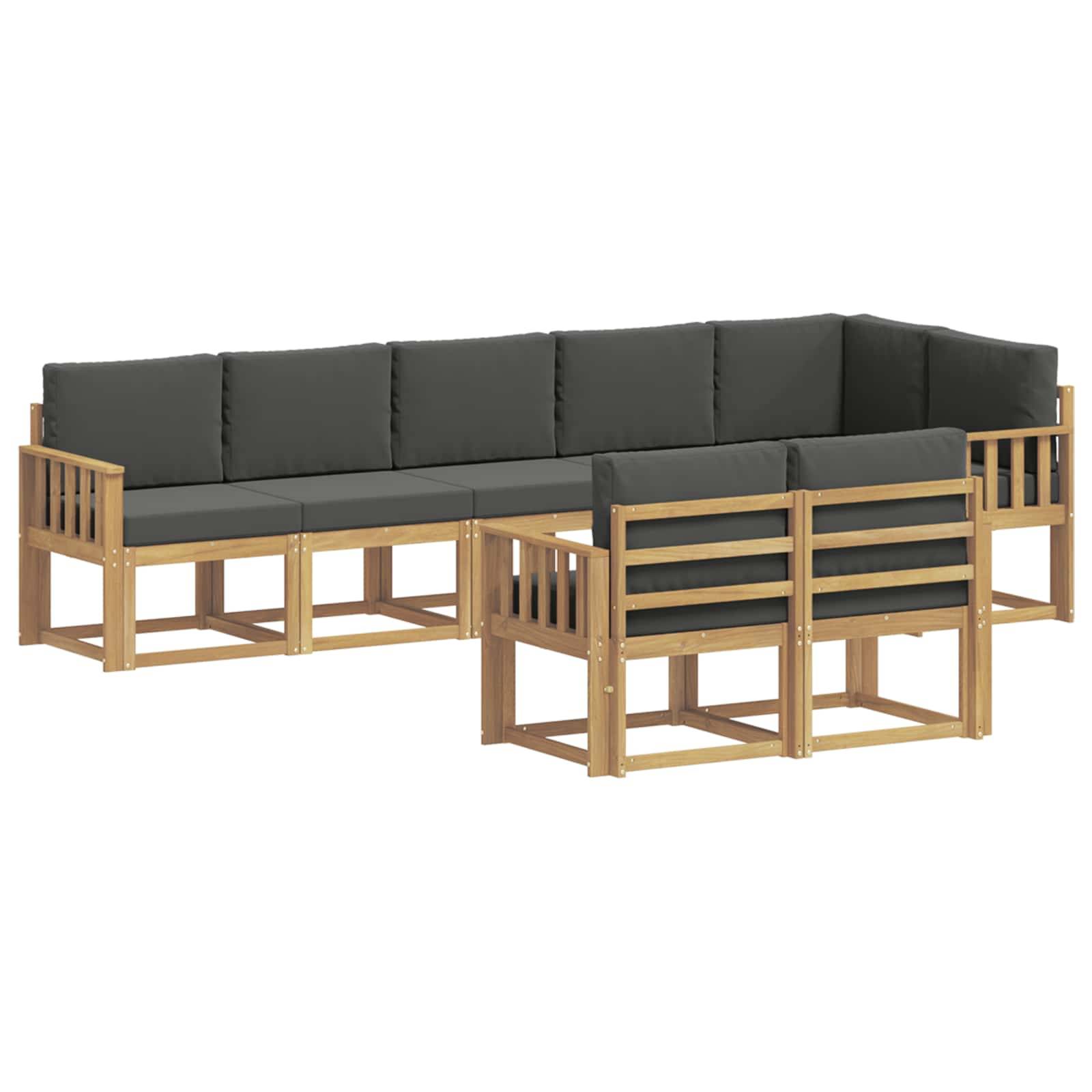 vidaXL Outdoor-Sofagarnitur 8 pcs Weiß und Anthrazit Polyester