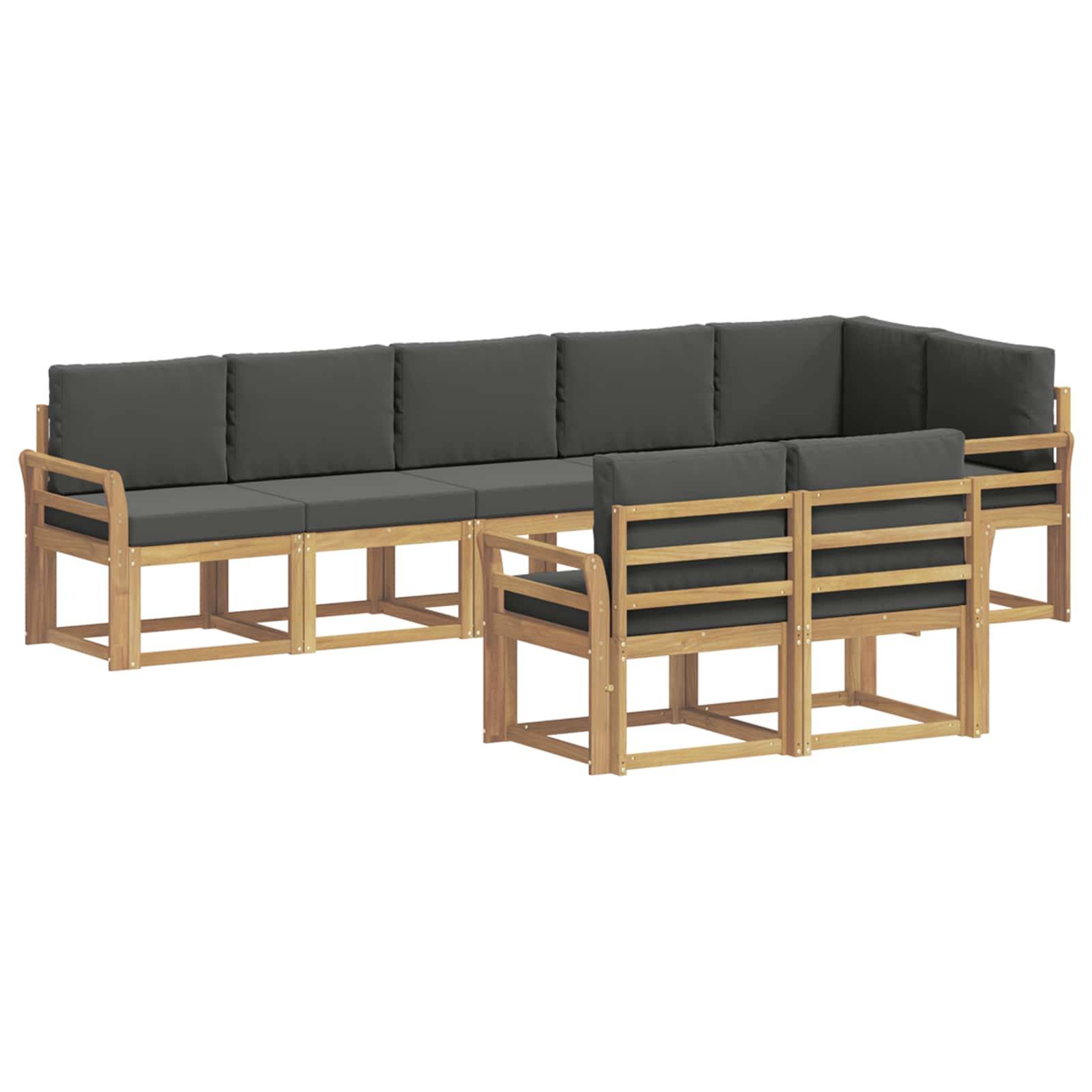 vidaXL Outdoor-Sofagarnitur 8 pcs Weiß und Anthrazit Polyester