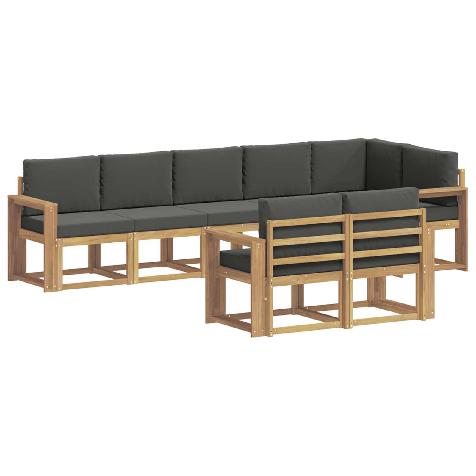 vidaXL Outdoor-Sofagarnitur 8 pcs Weiß und Anthrazit Polyester