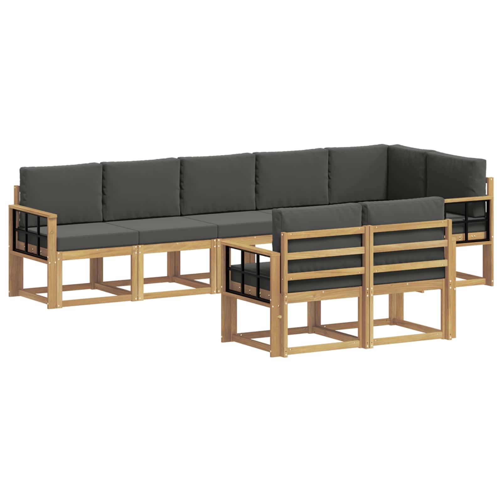 vidaXL Outdoor-Sofagarnitur 8 pcs Weiß und Anthrazit Polyester