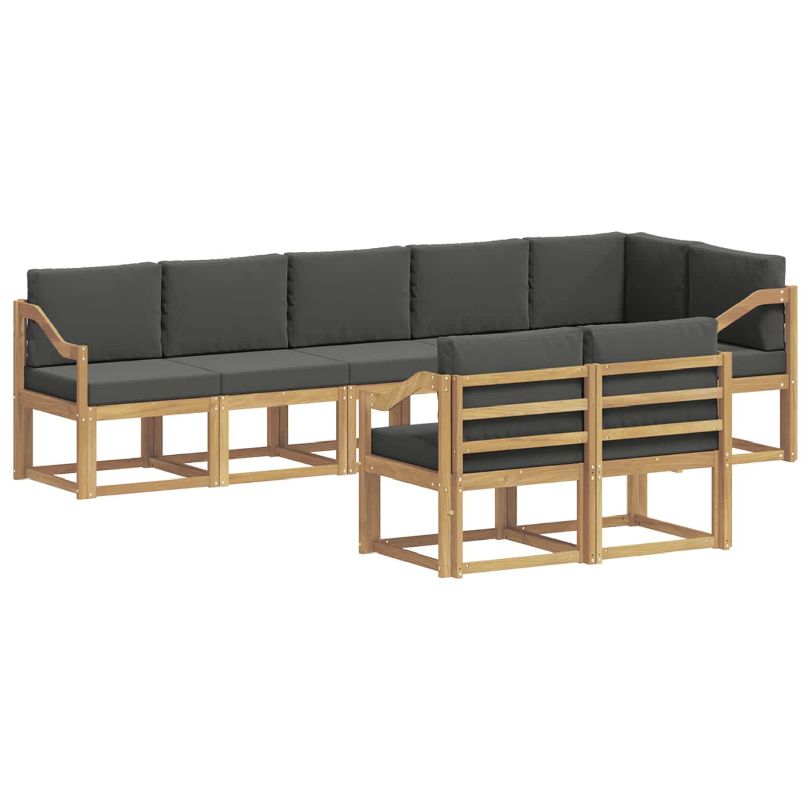vidaXL Outdoor-Sofagarnitur 8 pcs Weiß und Anthrazit Polyester