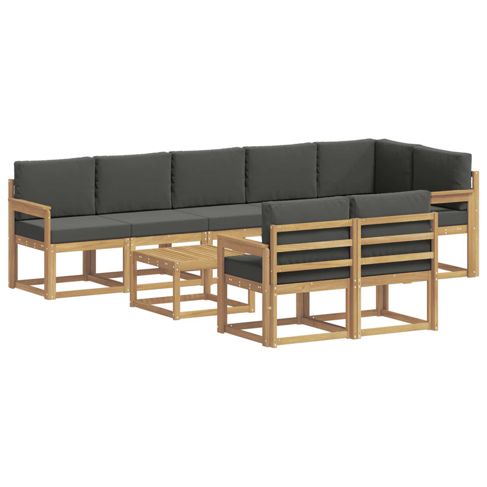 vidaXL Outdoor-Sofagarnitur 9 pcs Weiß und Anthrazit Polyester