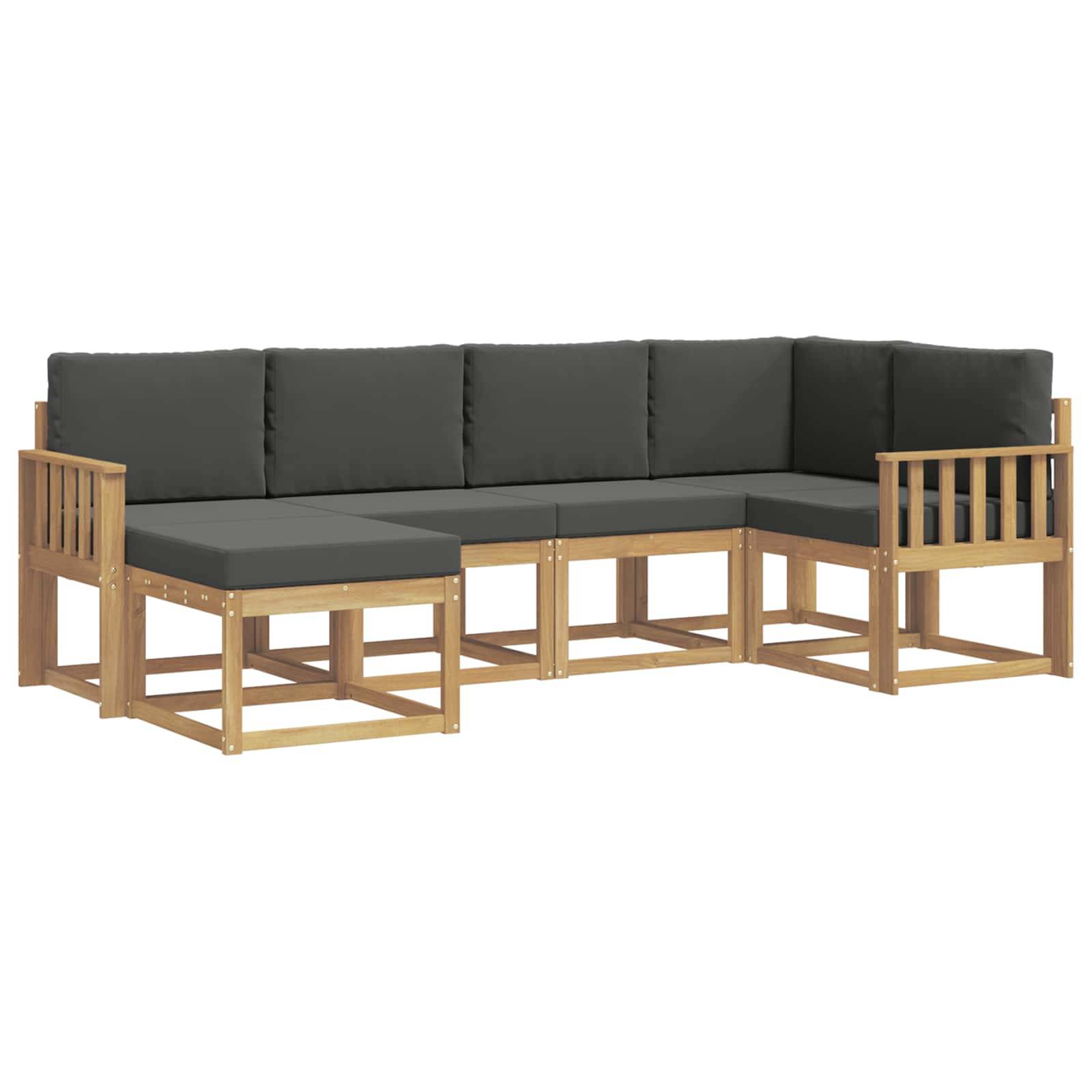 vidaXL Outdoor-Sofagarnitur 6 pcs Weiß und Anthrazit Polyester