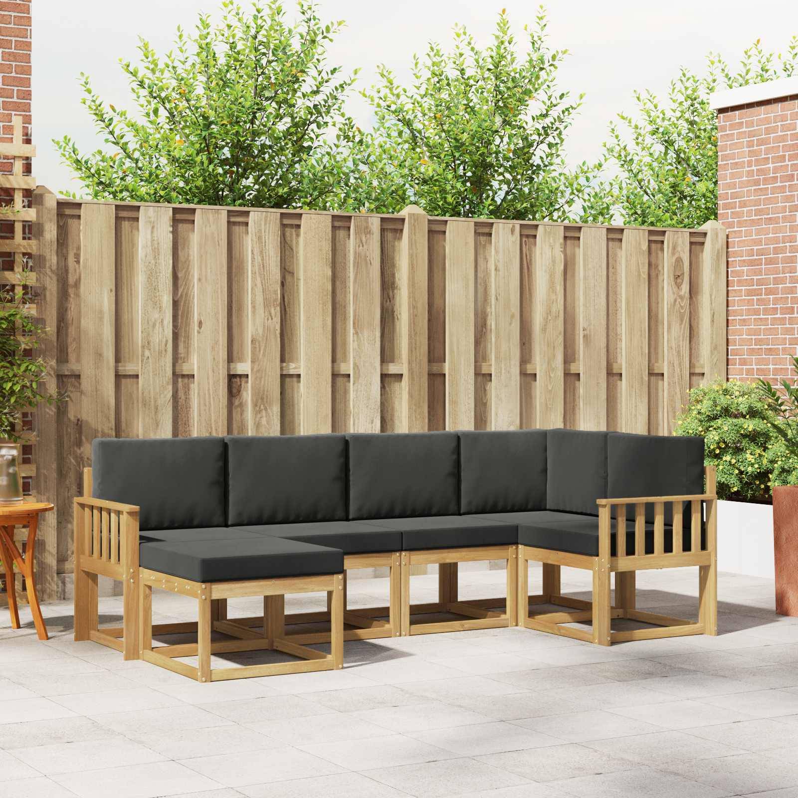 vidaXL Outdoor-Sofagarnitur 6 pcs Weiß und Anthrazit Polyester