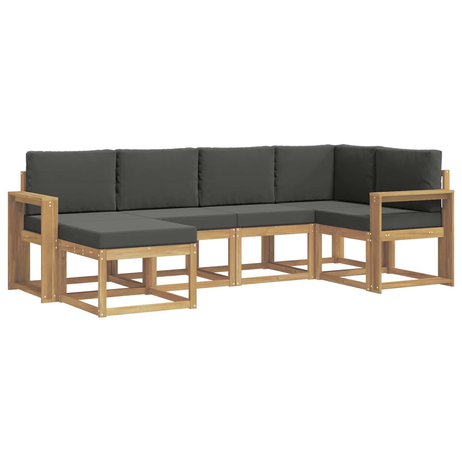 vidaXL Outdoor-Sofagarnitur 6 pcs Weiß und Anthrazit Polyester