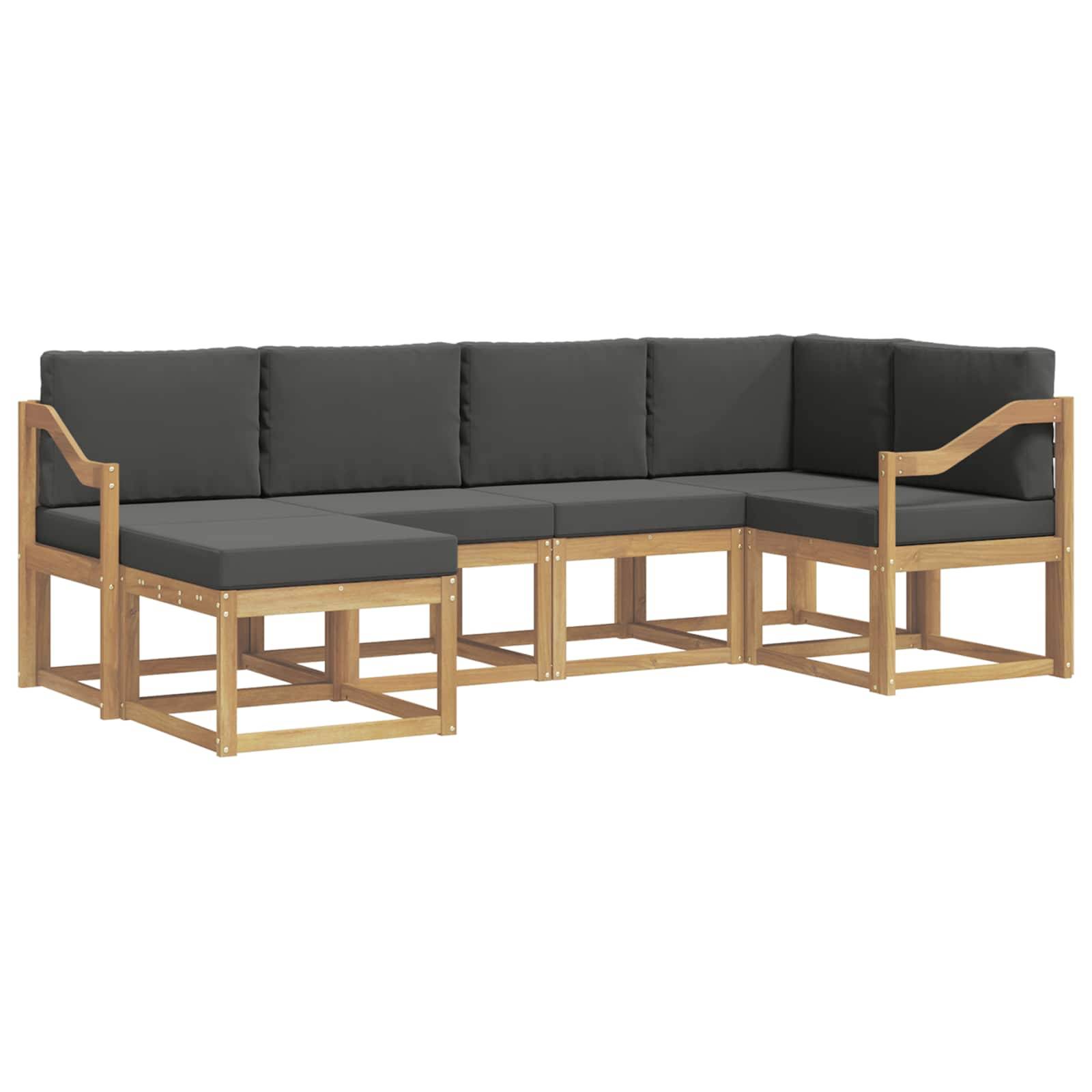 vidaXL Outdoor-Sofagarnitur 6 pcs Weiß und Anthrazit Polyester