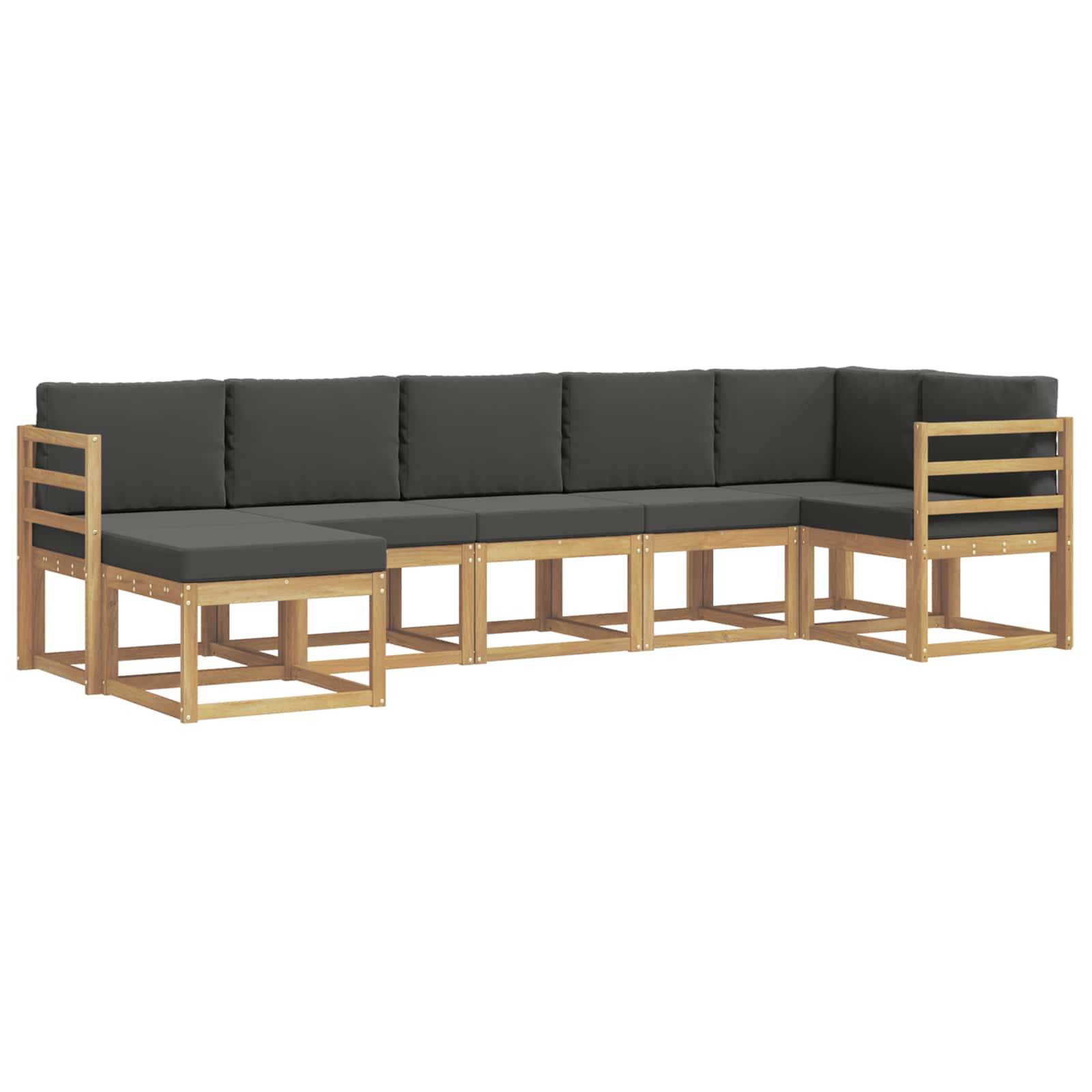 vidaXL Outdoor-Sofagarnitur 7 pcs Weiß und Anthrazit Polyester