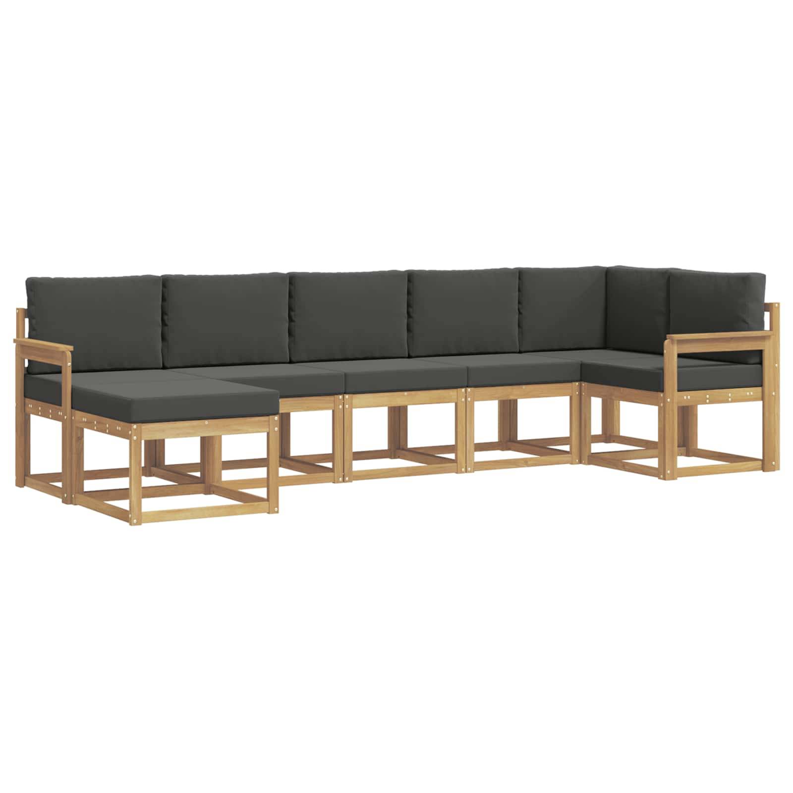 vidaXL Outdoor-Sofagarnitur 7 pcs Weiß und Anthrazit Polyester