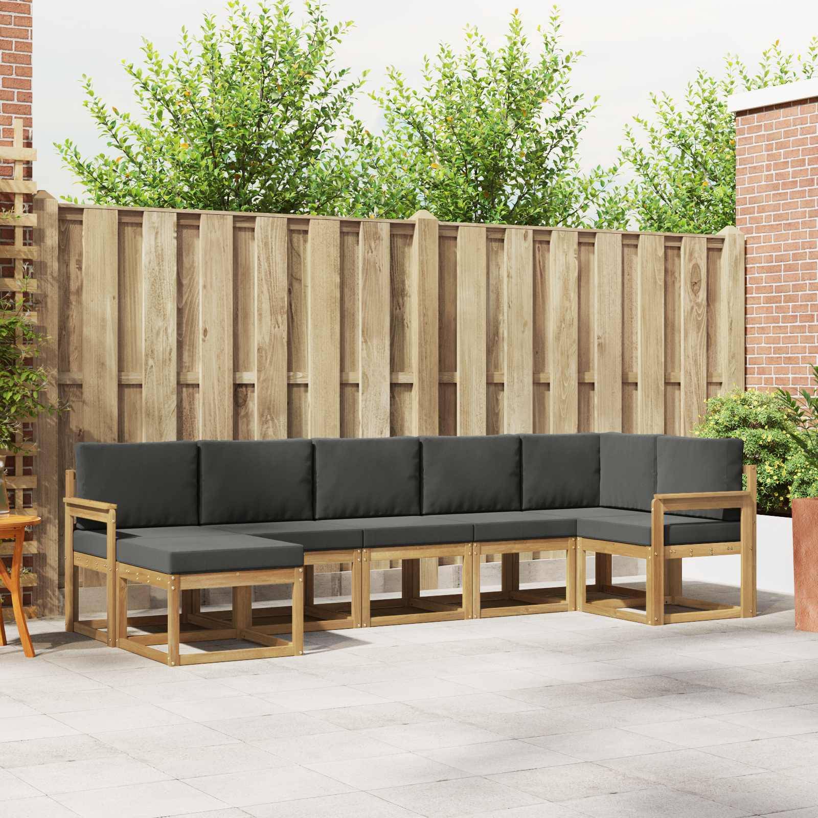 vidaXL Outdoor-Sofagarnitur 7 pcs Weiß und Anthrazit Polyester