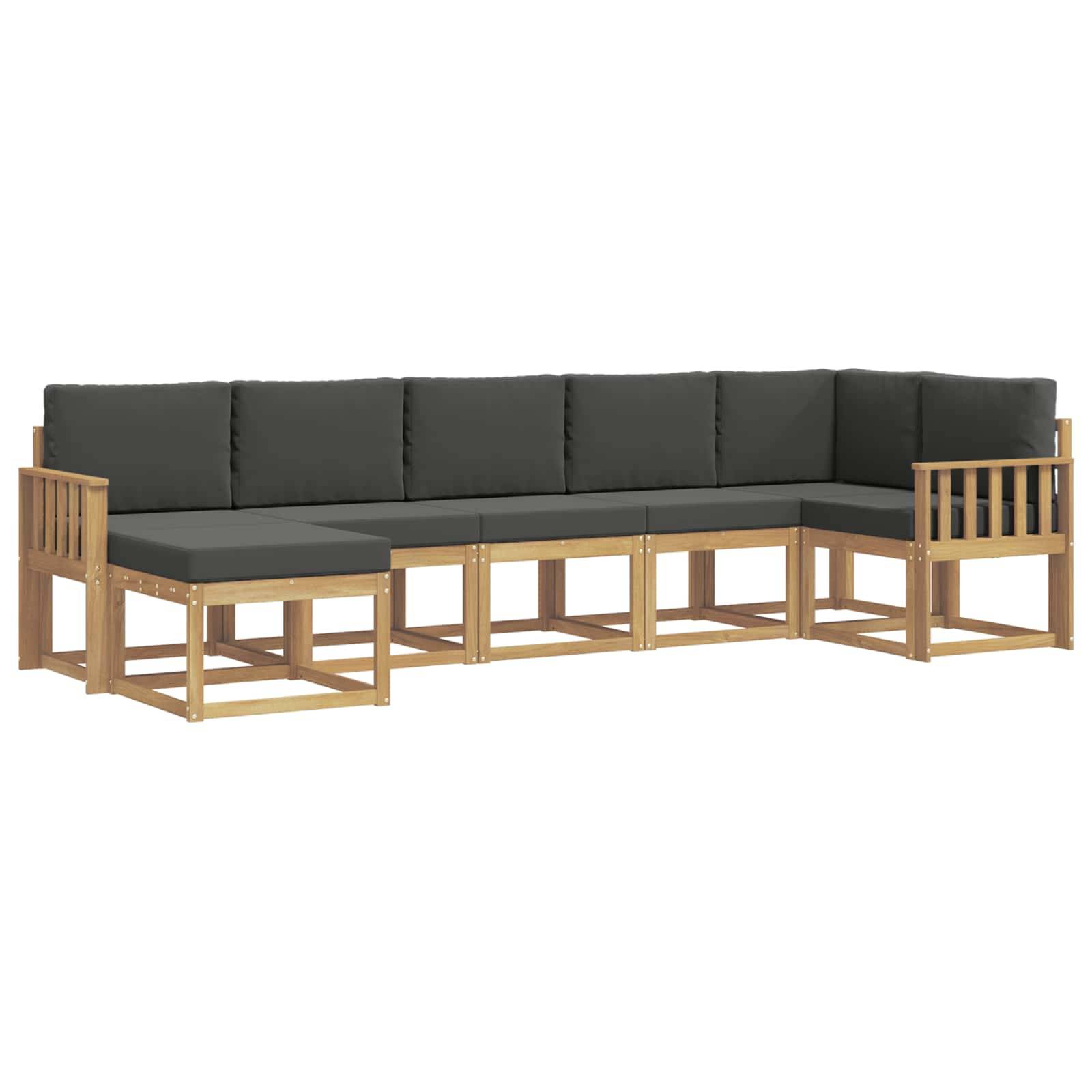 vidaXL Outdoor-Sofagarnitur 7 pcs Weiß und Anthrazit Polyester