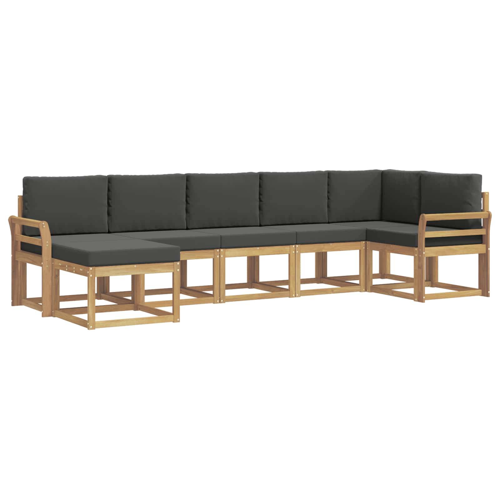 vidaXL Outdoor-Sofagarnitur 7 pcs Weiß und Anthrazit Polyester