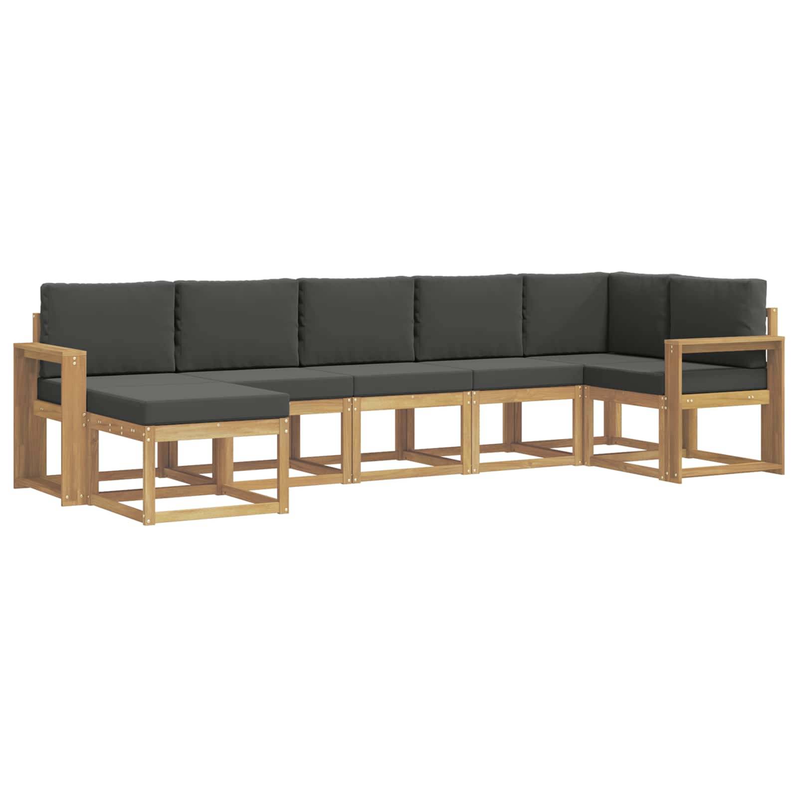 vidaXL Outdoor-Sofagarnitur 7 pcs Weiß und Anthrazit Polyester