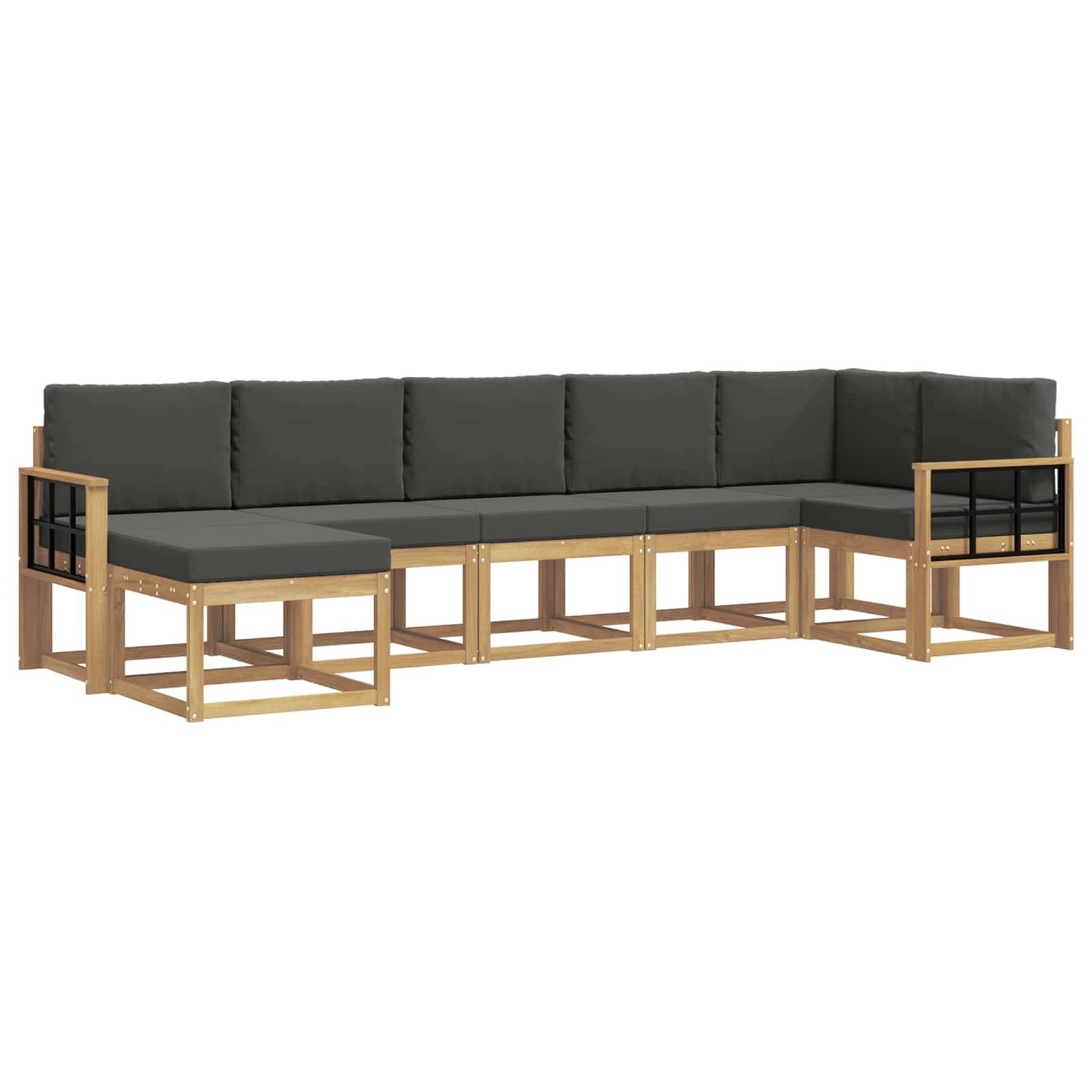 vidaXL Outdoor-Sofagarnitur 7 pcs Weiß und Anthrazit Polyester