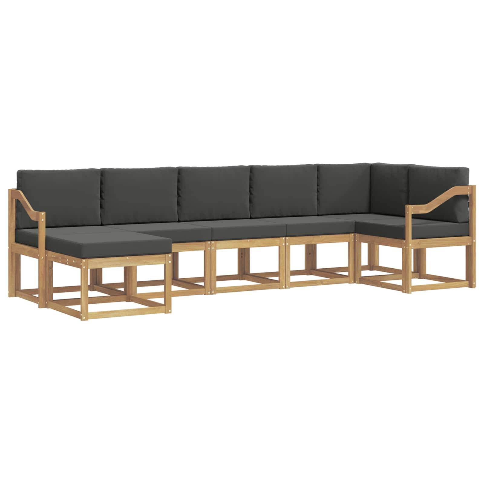 vidaXL Outdoor-Sofagarnitur 7 pcs Weiß und Anthrazit Polyester