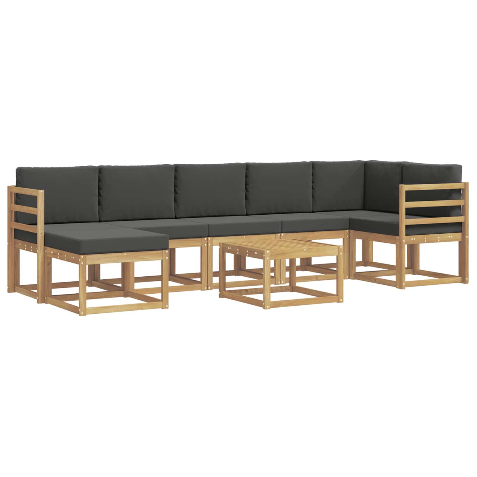 vidaXL Outdoor-Sofagarnitur 8 pcs Weiß und Anthrazit Polyester