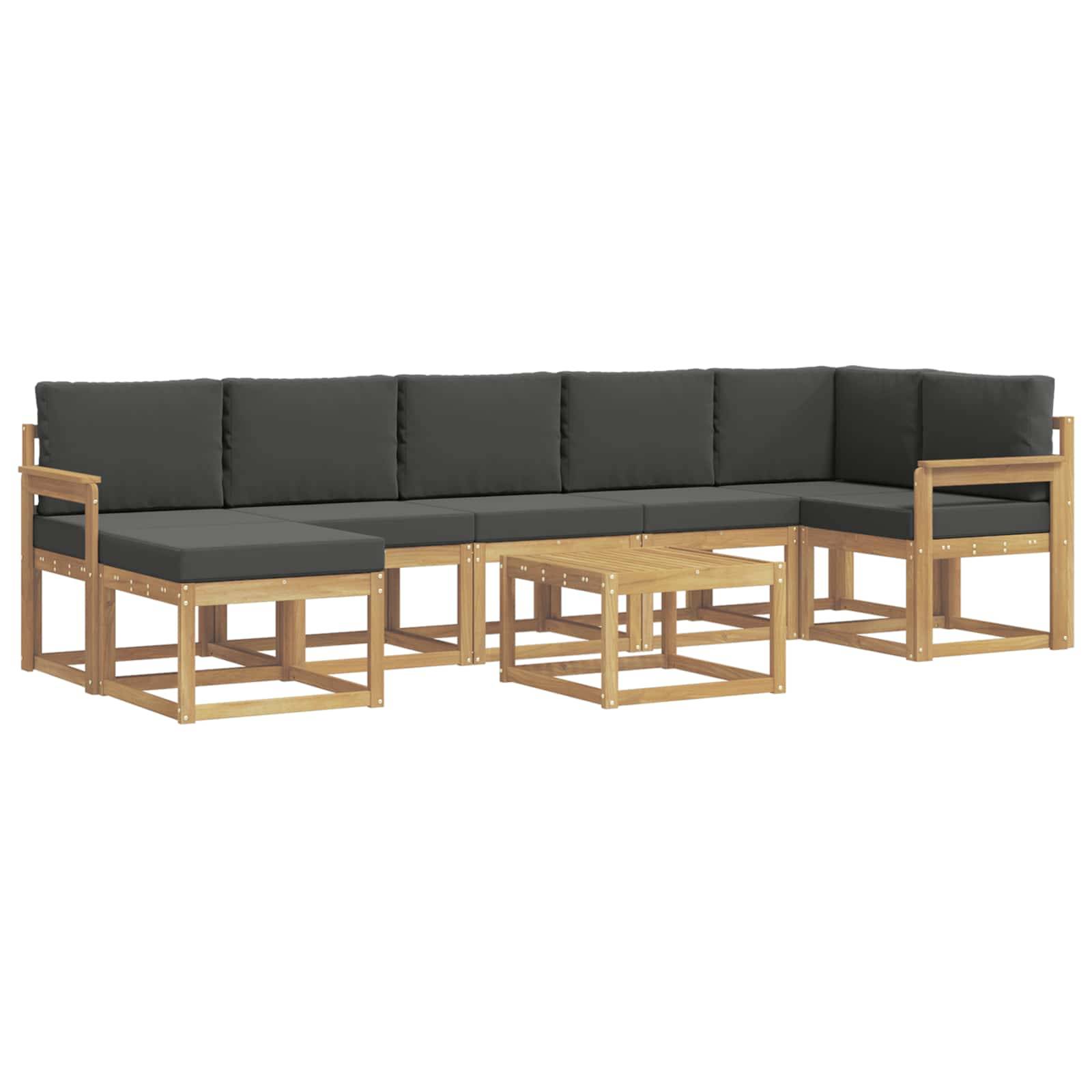 vidaXL Outdoor-Sofagarnitur 8 pcs Weiß und Anthrazit Polyester
