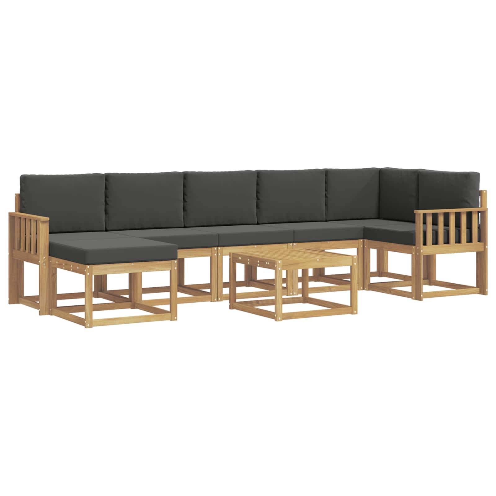 vidaXL Outdoor-Sofagarnitur 8 pcs Weiß und Anthrazit Polyester