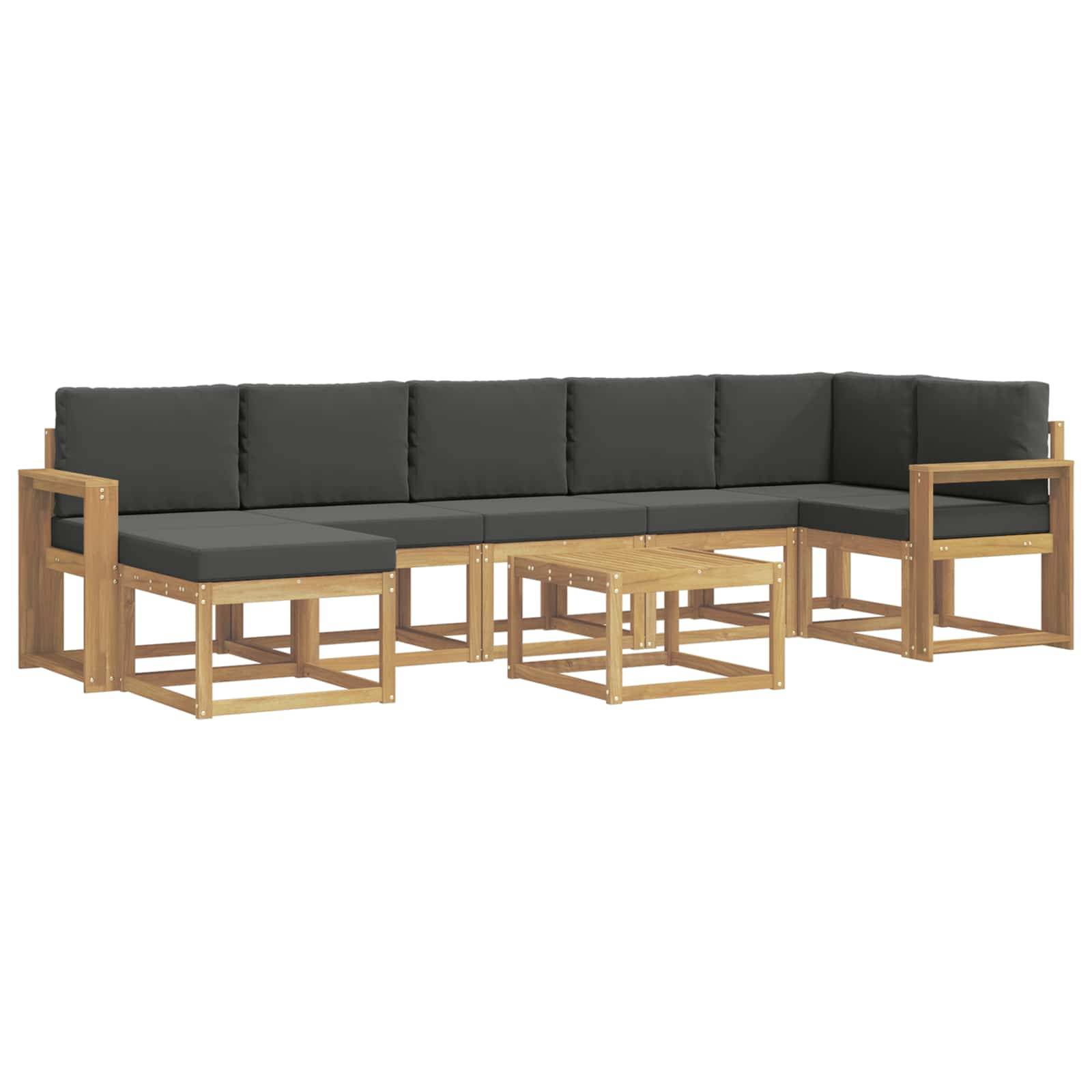 vidaXL Outdoor-Sofagarnitur 8 pcs Weiß und Anthrazit Polyester