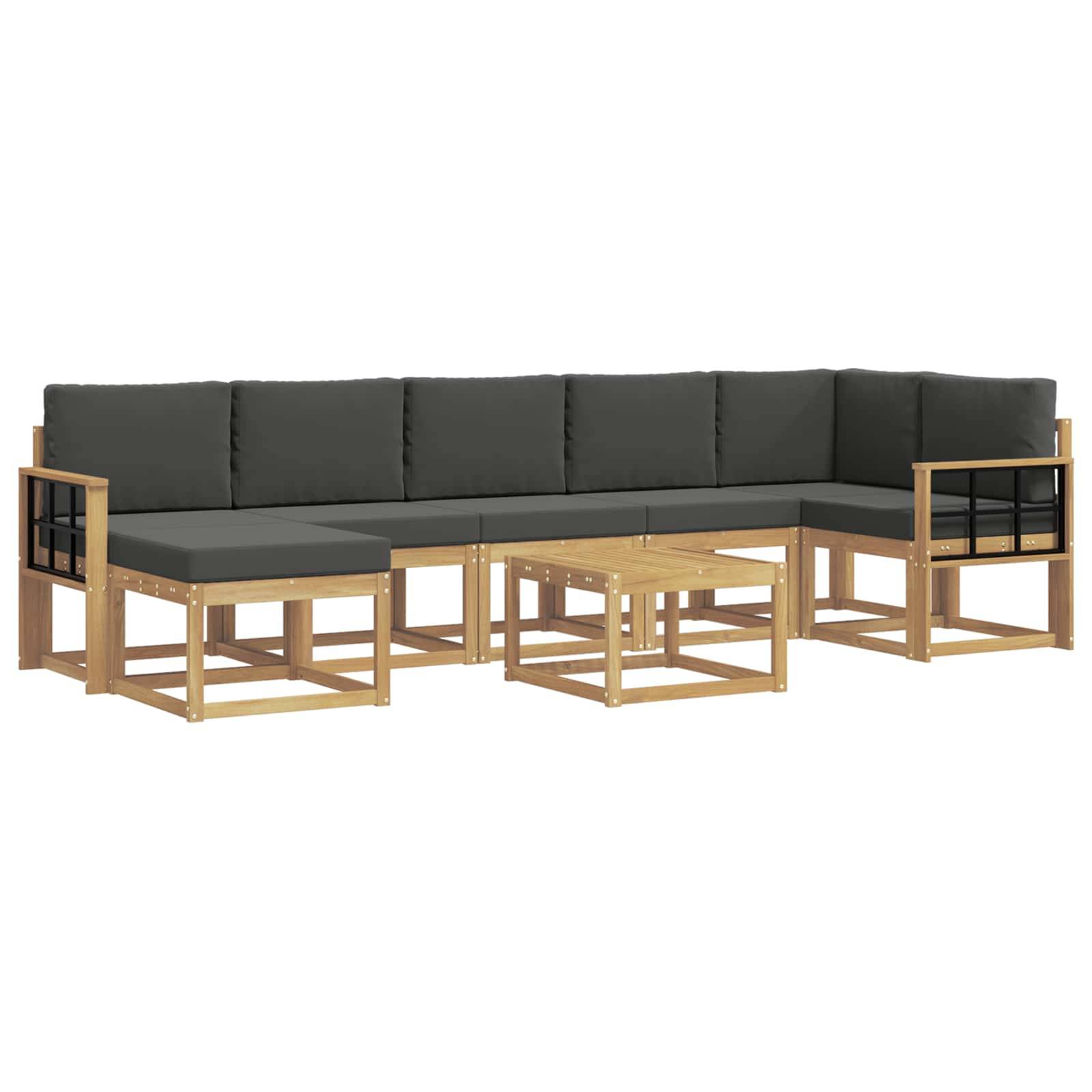 vidaXL Outdoor-Sofagarnitur 8 pcs Weiß und Anthrazit Polyester