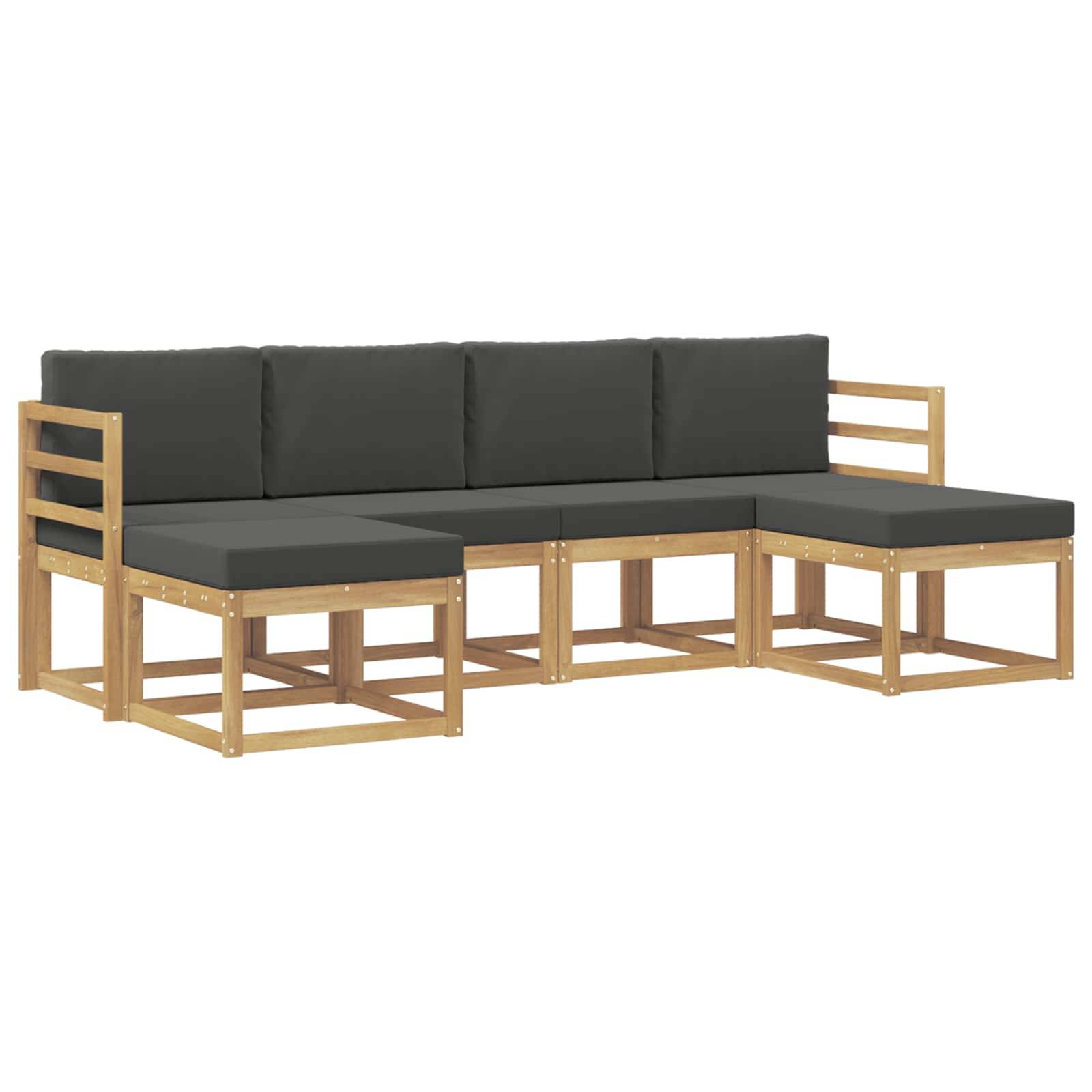 vidaXL Outdoor-Sofagarnitur 6 pcs Weiß und Anthrazit Polyester