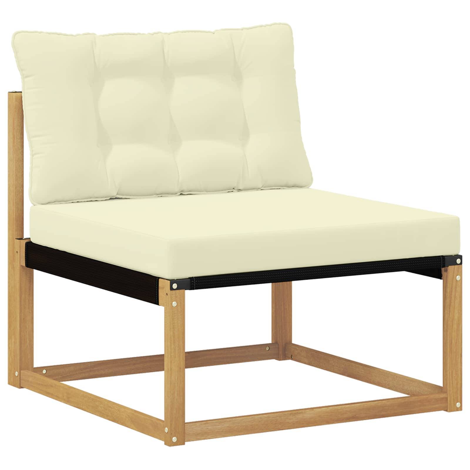 vidaXL Outdoor-Sofagarnitur 6 pcs Weiß und Creme 79 x 79 x 37 cm