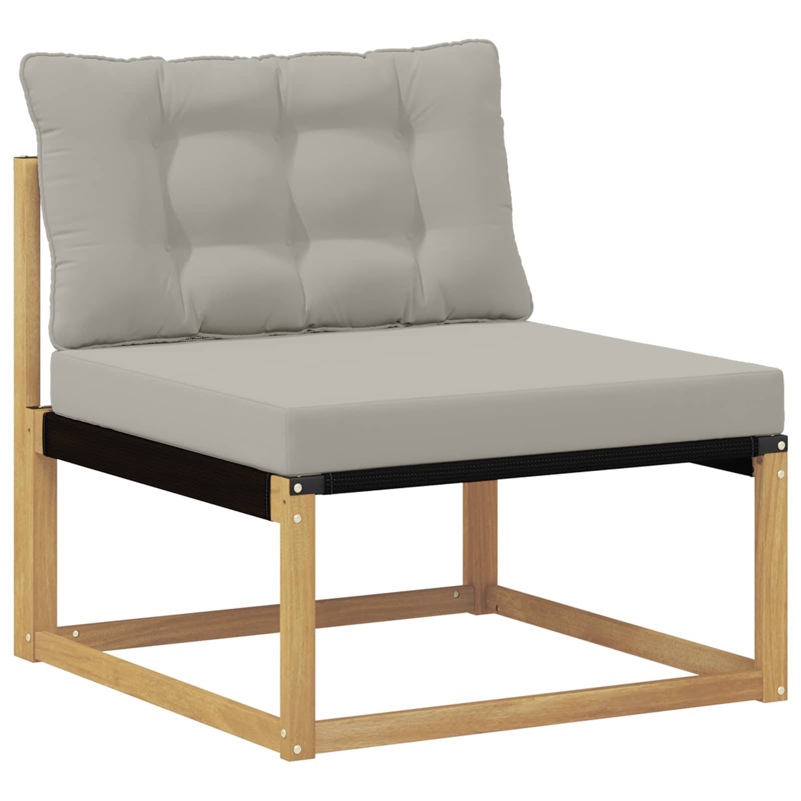 vidaXL Outdoor-Sofagarnitur mit Kissen 10 pcs Weiß und Hellgrau