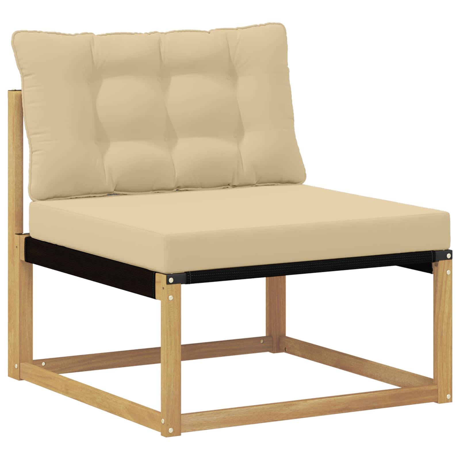 vidaXL Outdoor-Sofagarnitur mit Kissen 10 pcs Weiß und Beige