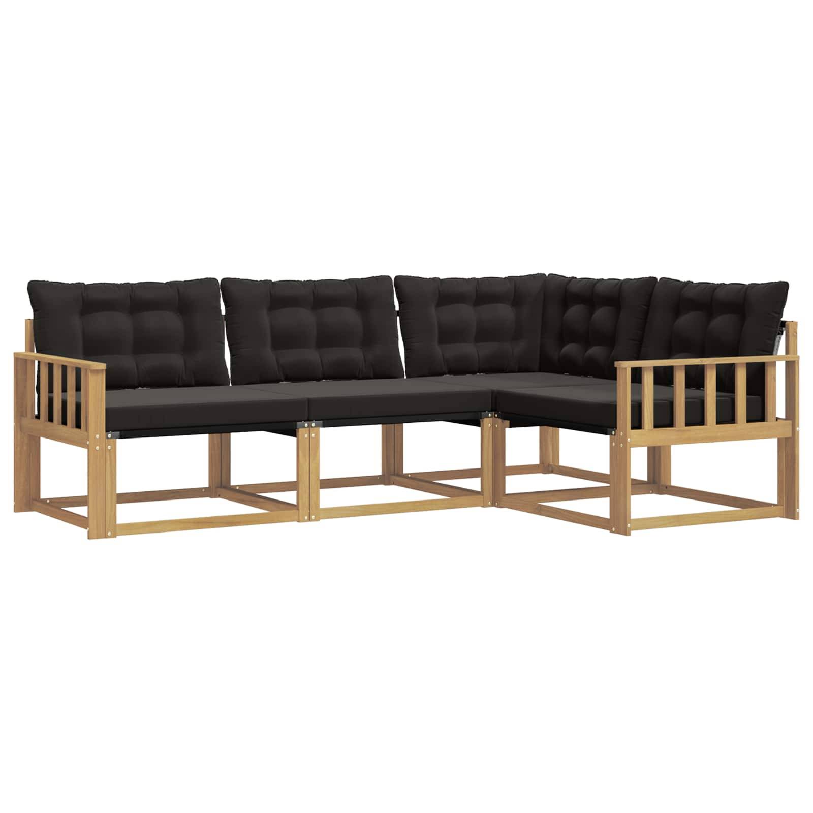 vidaXL Outdoor-Sofagarnitur mit Kissen 4 pcs Weiß und Schwarz