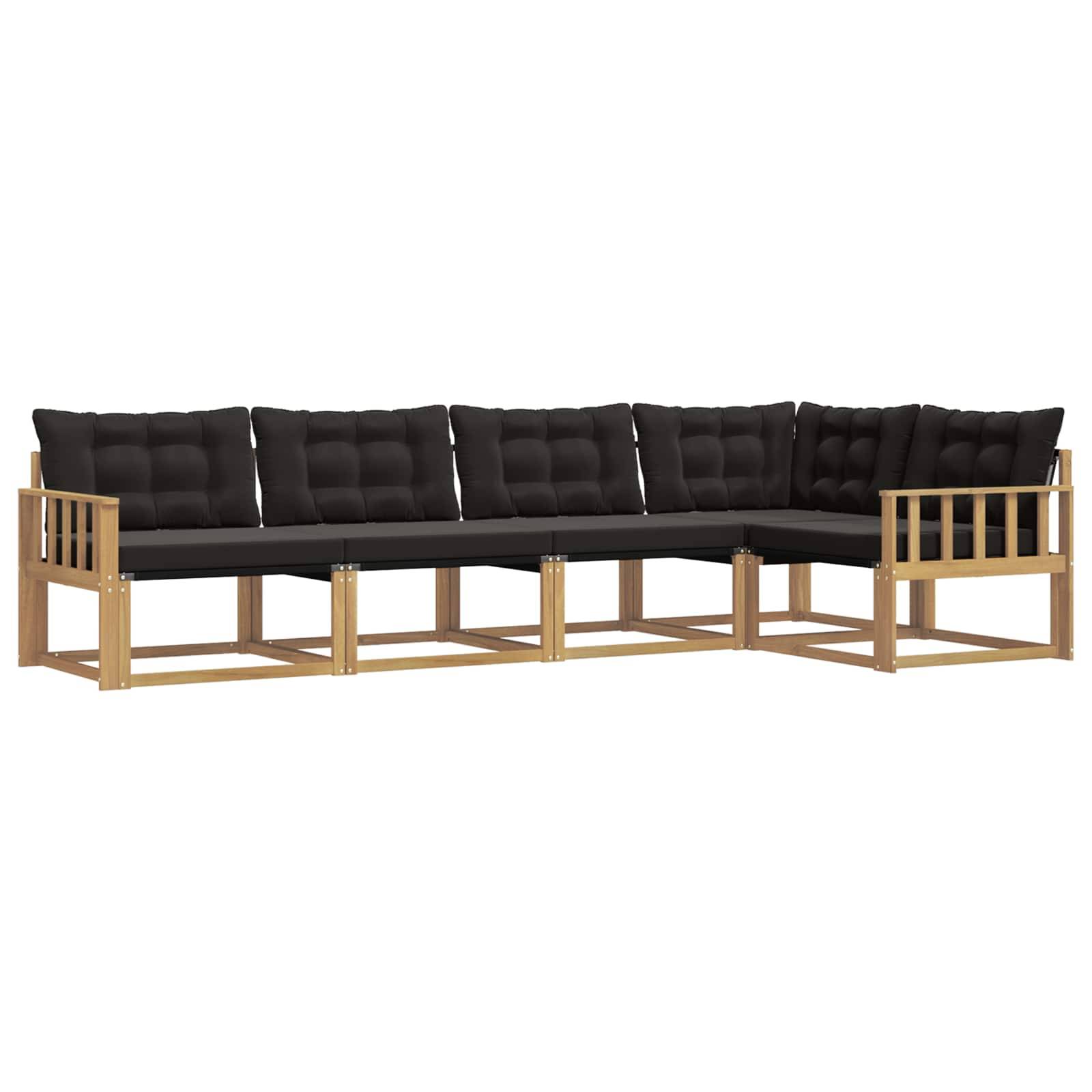 vidaXL Outdoor-Sofagarnitur mit Kissen 5 pcs Weiß und Schwarz