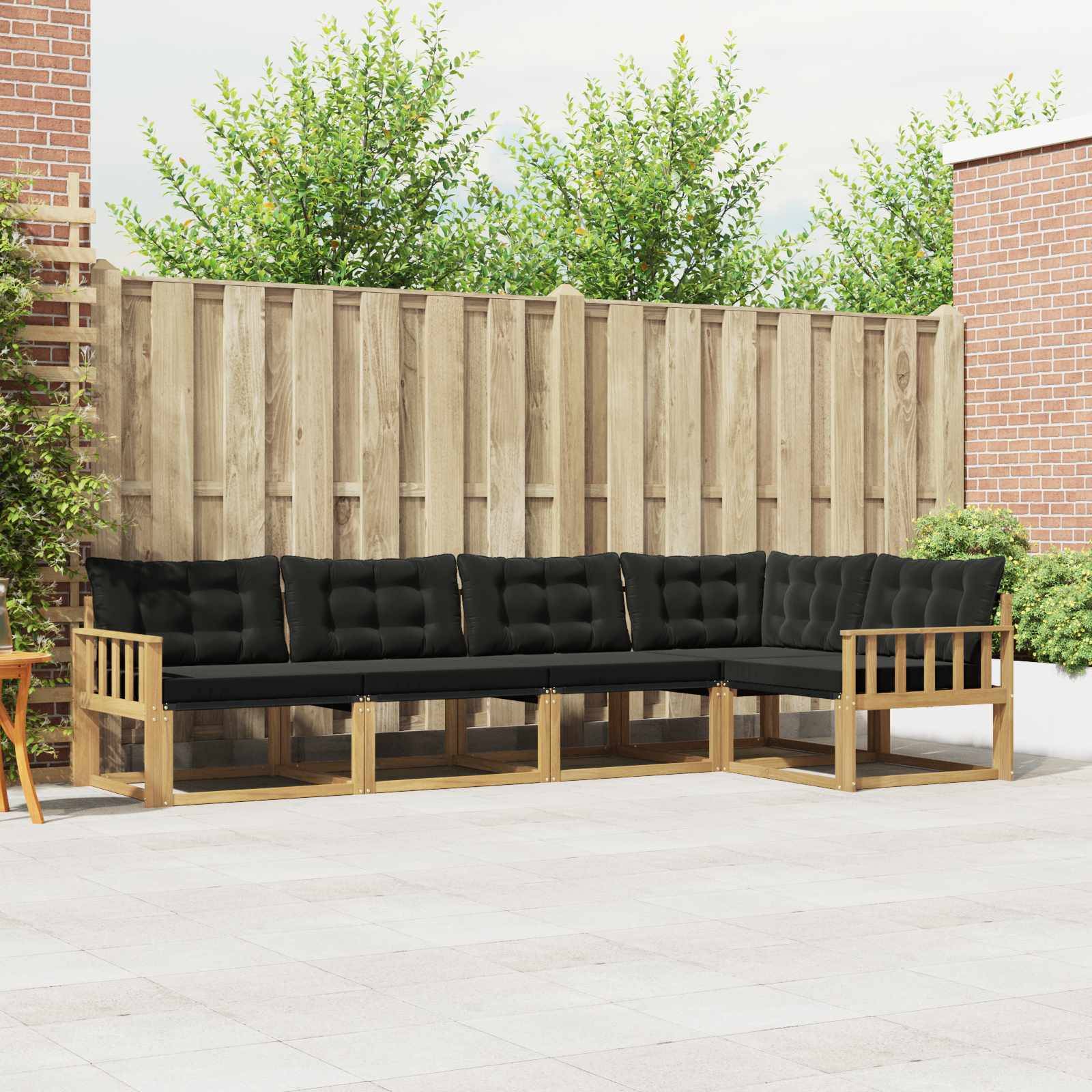 vidaXL Outdoor-Sofagarnitur mit Kissen 5 pcs Weiß und Schwarz