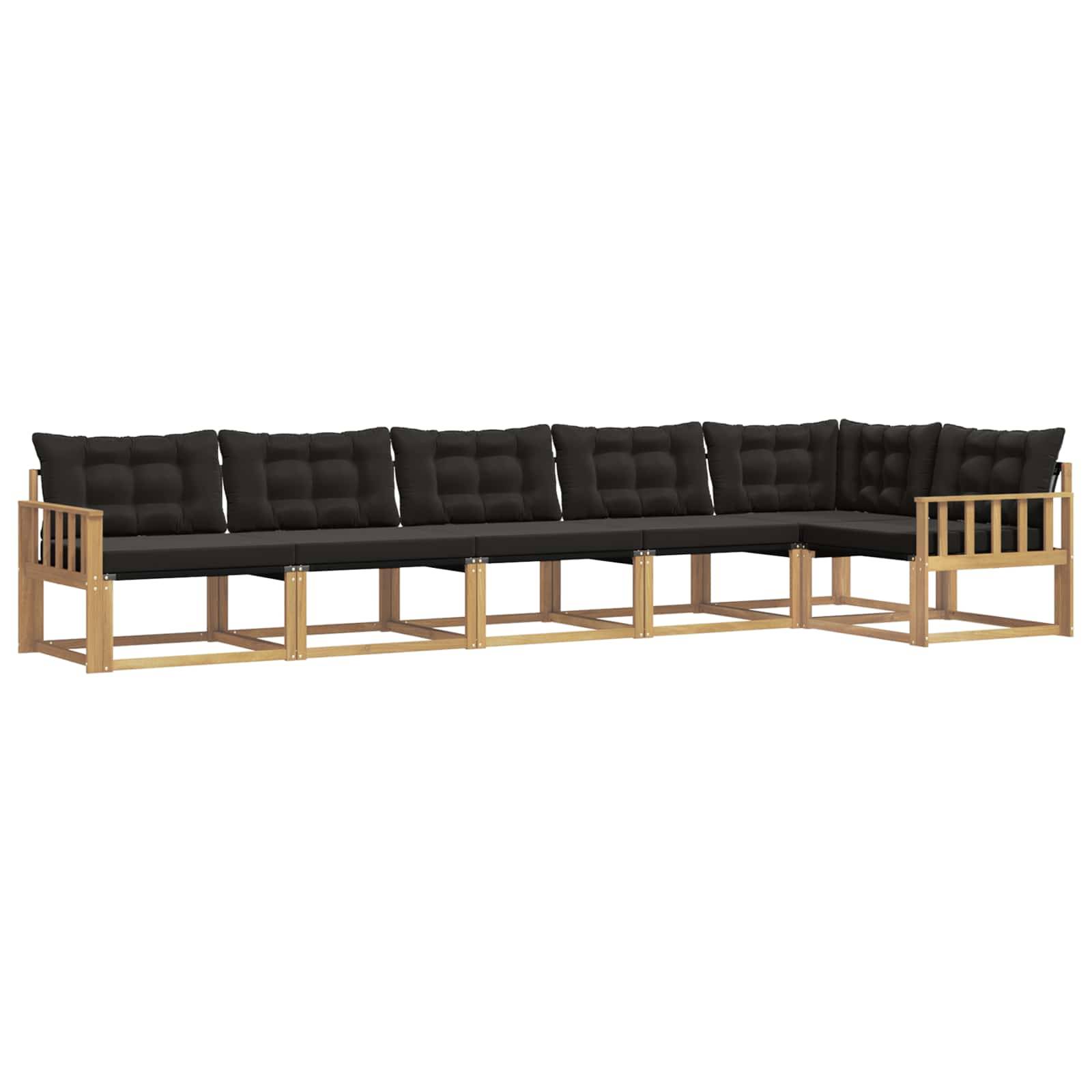 vidaXL Outdoor-Sofagarnitur mit Kissen 6 pcs Weiß und Schwarz