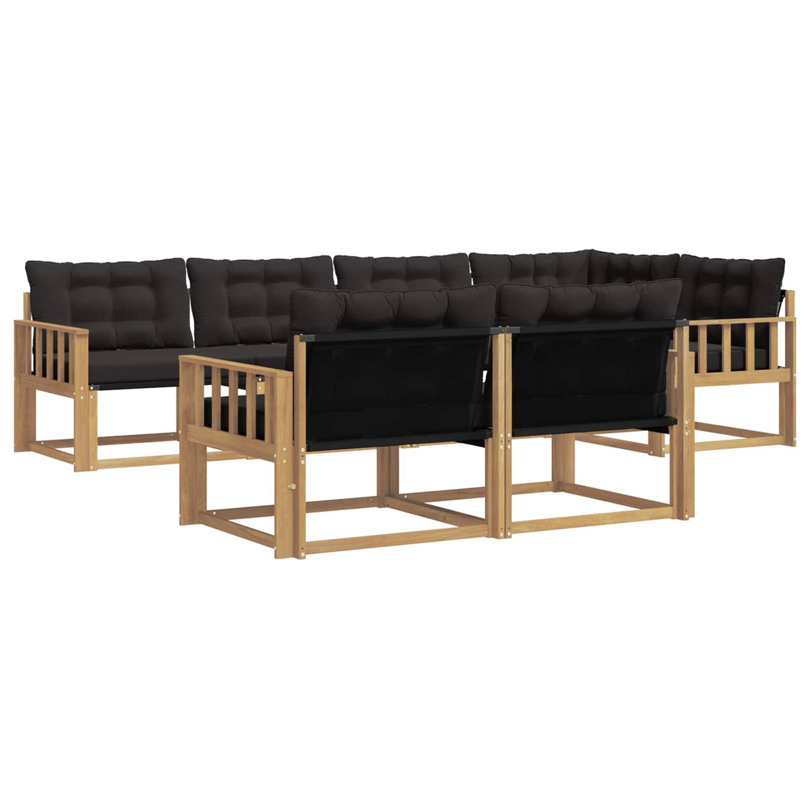 vidaXL Outdoor-Sofagarnitur mit Kissen 7 pcs Weiß und Schwarz