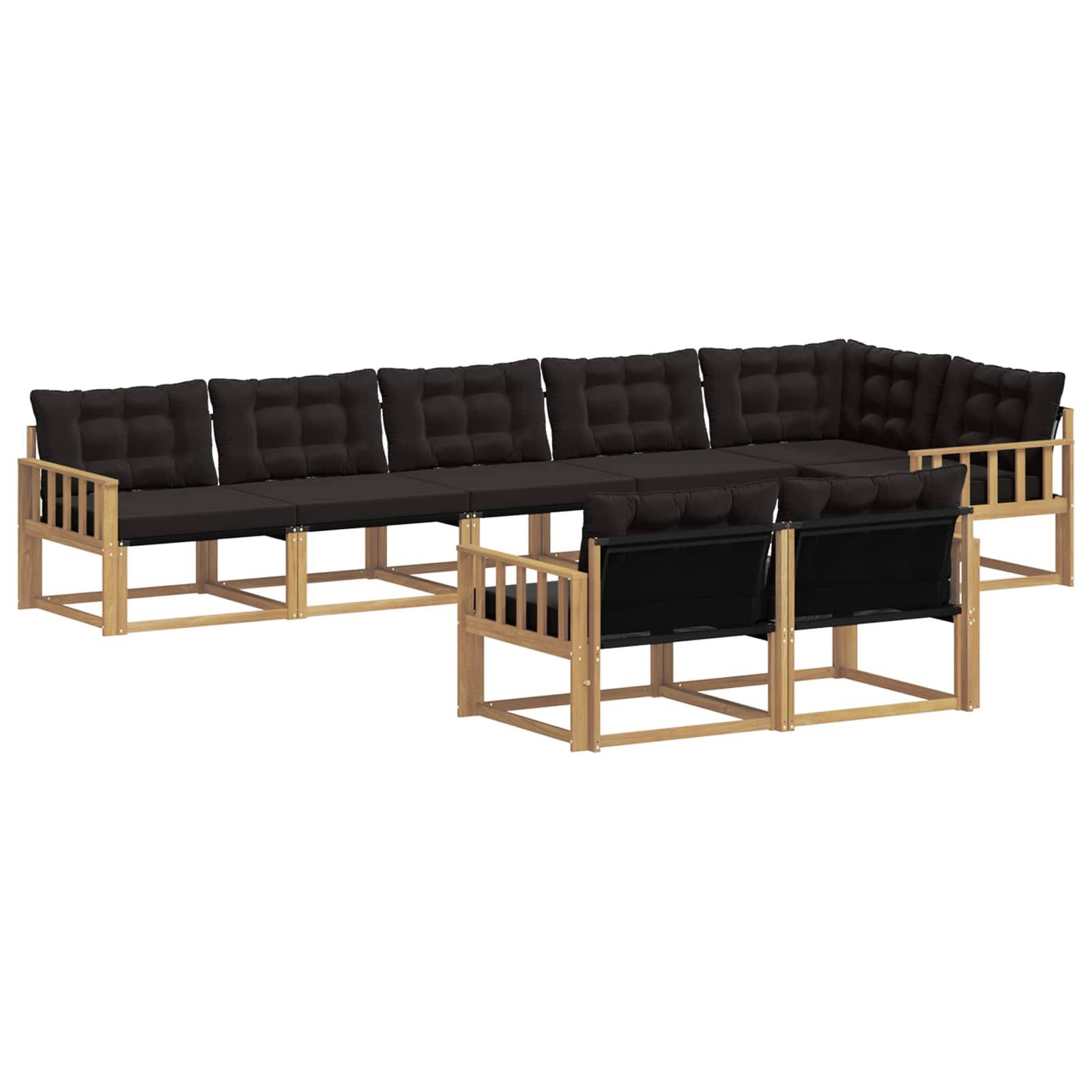 vidaXL Outdoor-Sofagarnitur mit Kissen 8 pcs Weiß und Schwarz