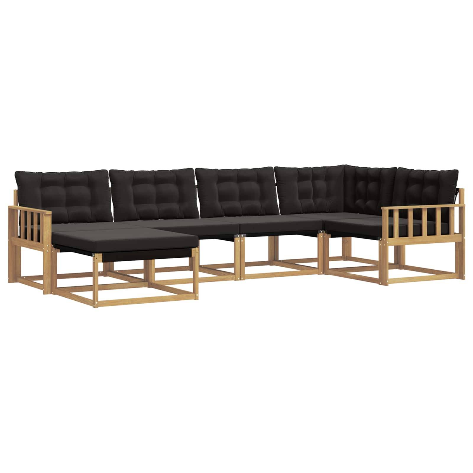 vidaXL Outdoor-Sofagarnitur mit Kissen 6 pcs Weiß und Schwarz