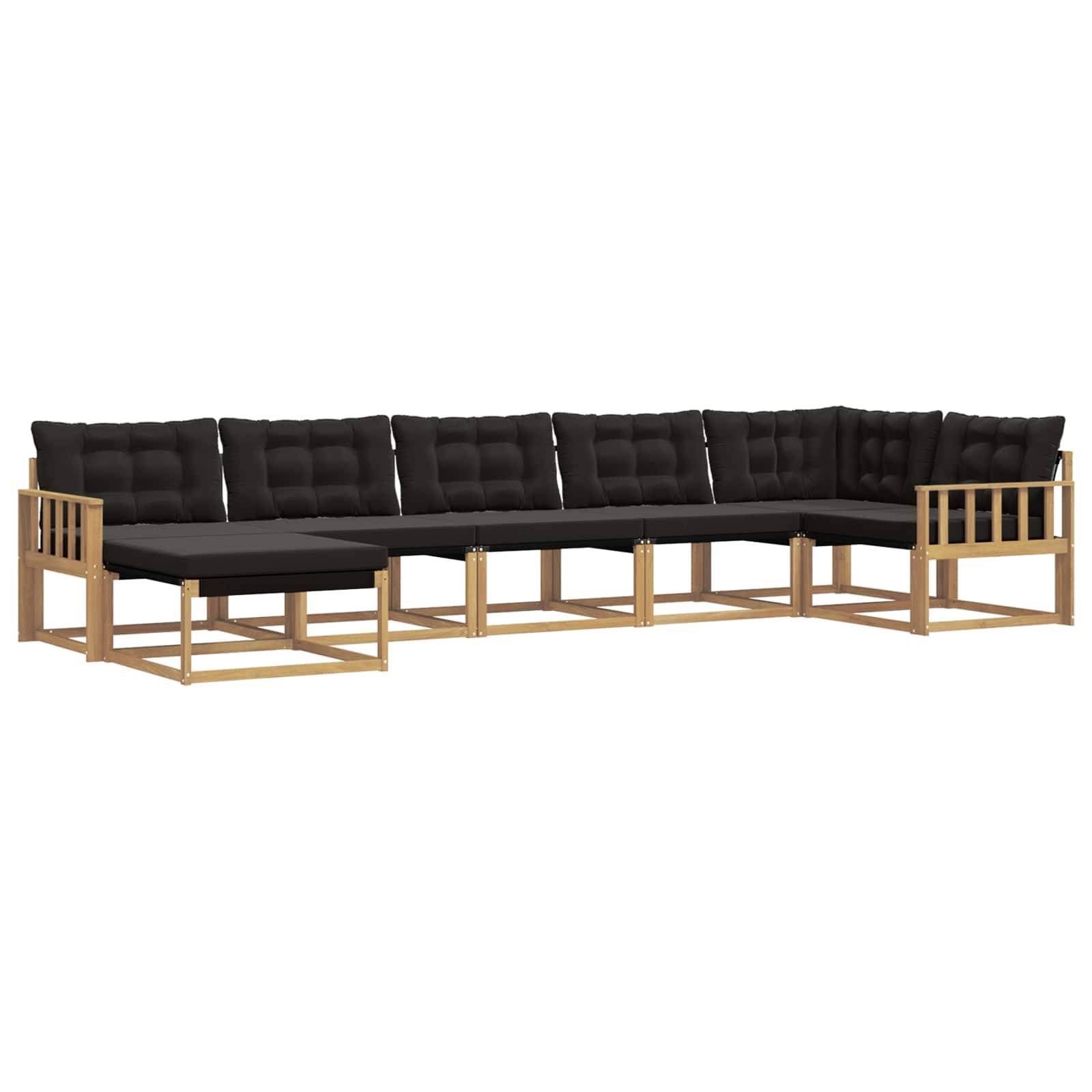 vidaXL Outdoor-Sofagarnitur mit Kissen 7 pcs Weiß und Schwarz