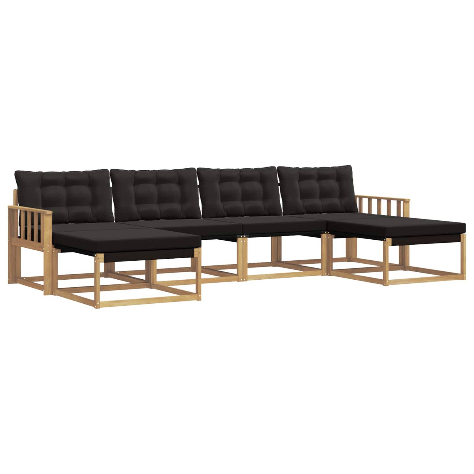 vidaXL Outdoor-Sofagarnitur mit Kissen 6 pcs Weiß und Schwarz