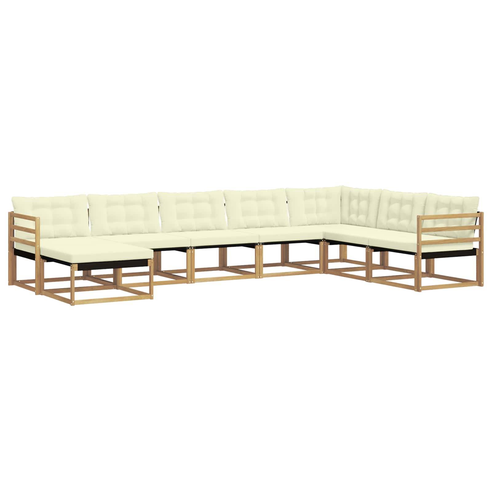 vidaXL Outdoor-Sofagarnitur mit Kissen 8 pcs Weiß und Creme