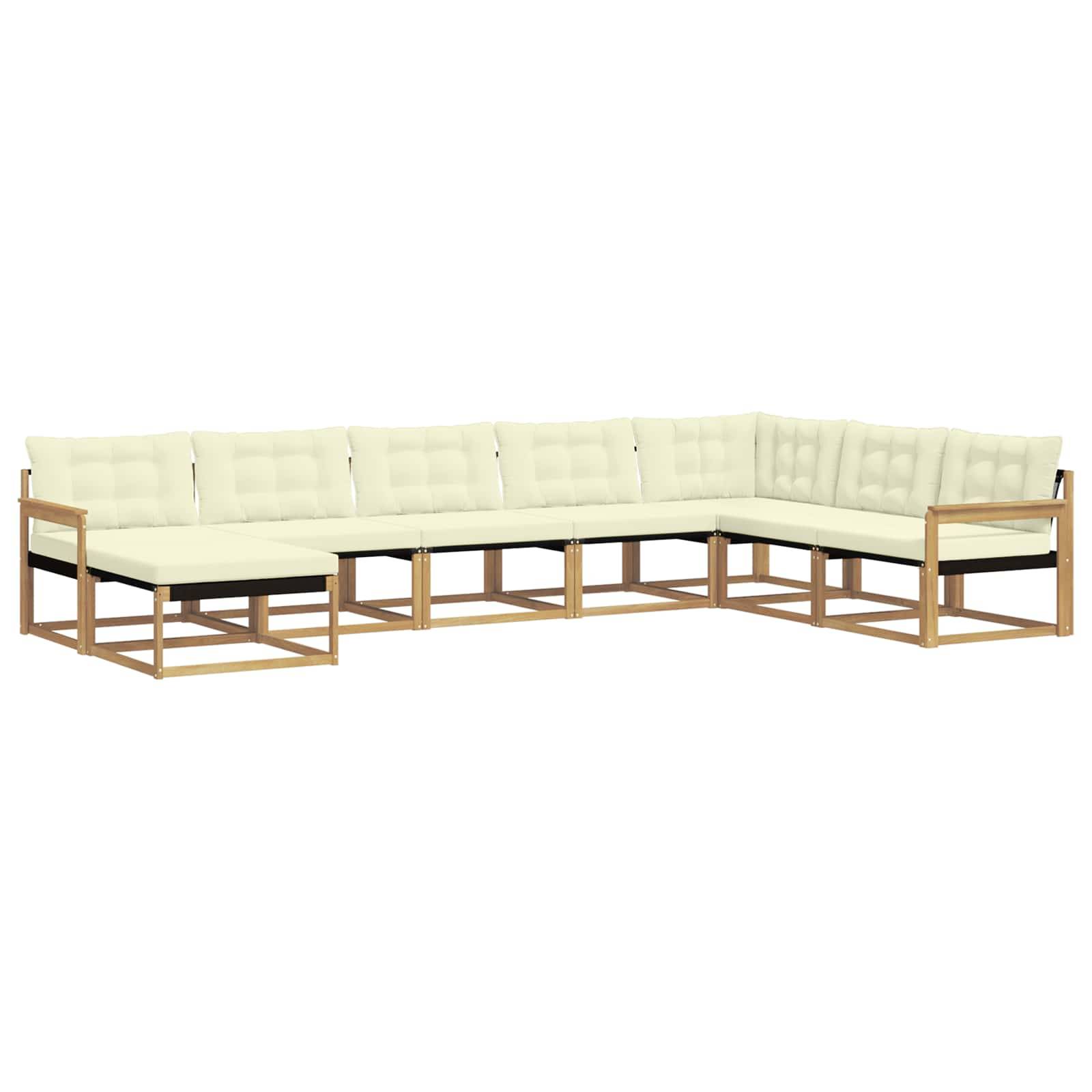 vidaXL Outdoor-Sofagarnitur mit Kissen 8 pcs Weiß und Creme