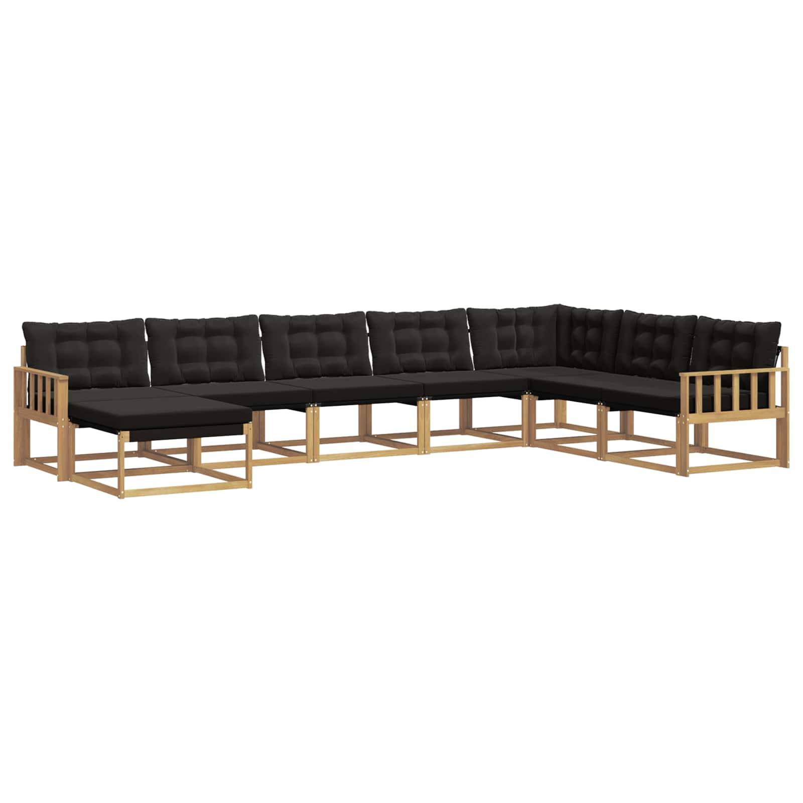 vidaXL Outdoor-Sofagarnitur mit Kissen 8 pcs Weiß und Schwarz