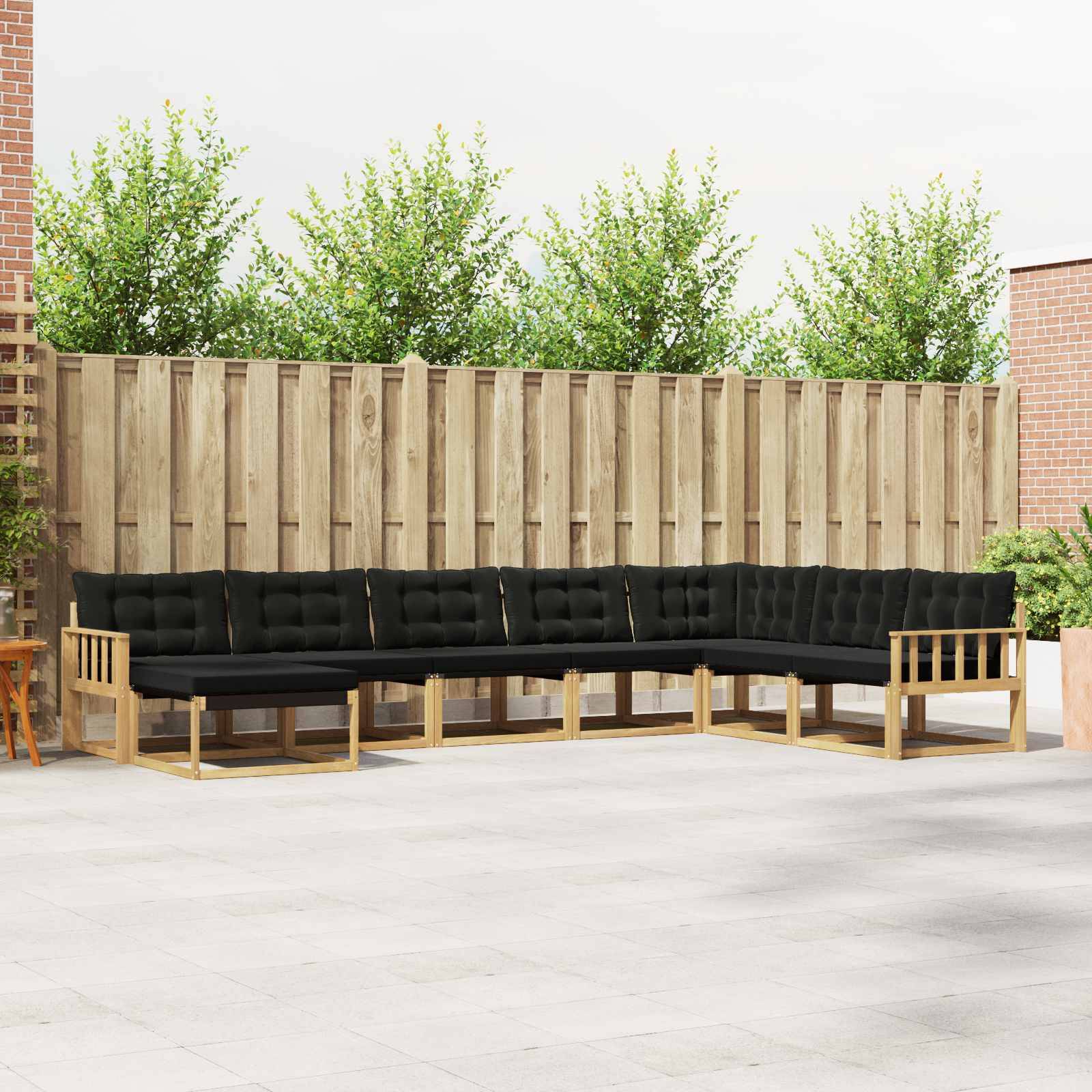vidaXL Outdoor-Sofagarnitur mit Kissen 8 pcs Weiß und Schwarz