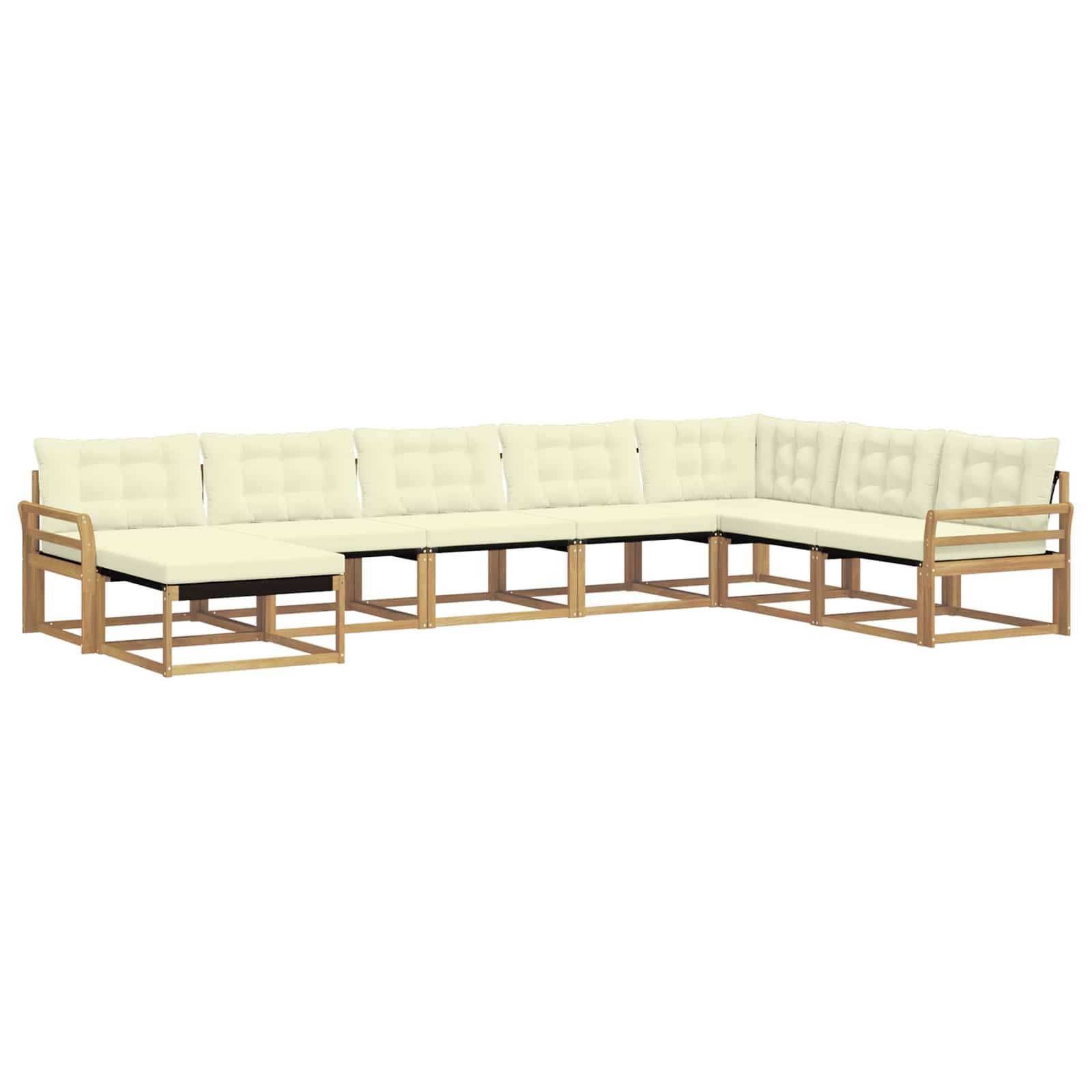 vidaXL Outdoor-Sofagarnitur mit Kissen 8 pcs Weiß und Creme