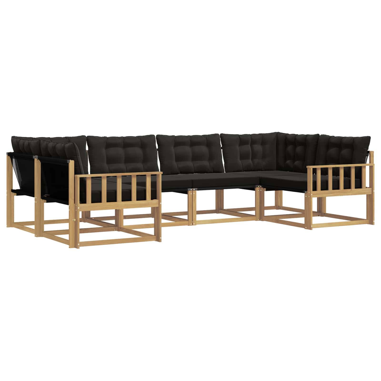 vidaXL Outdoor-Sofagarnitur mit Kissen 6 pcs Weiß und Schwarz