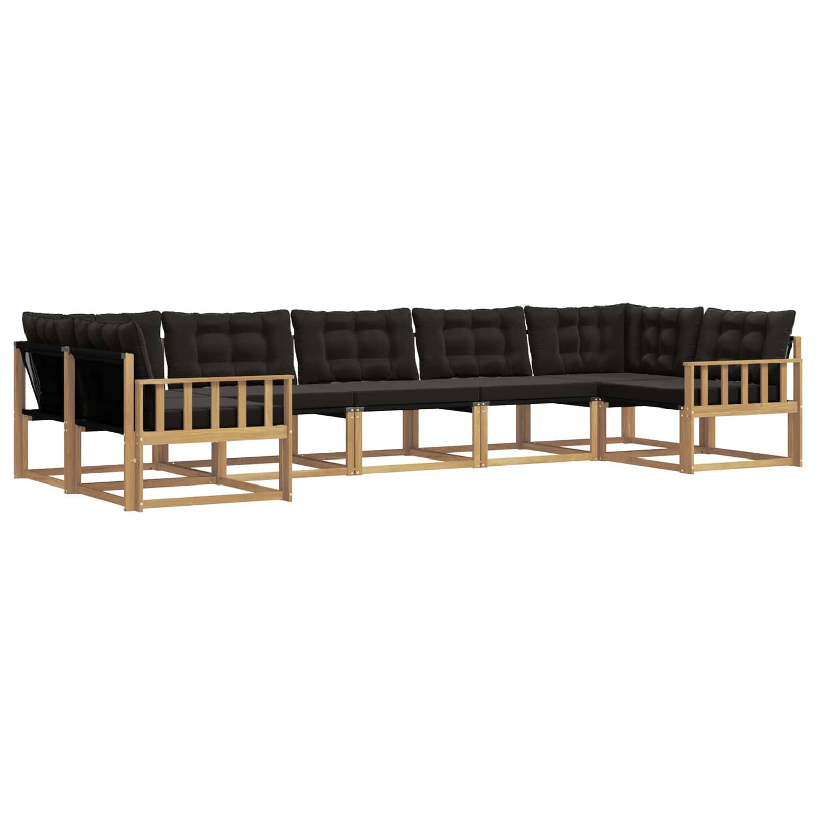 vidaXL Outdoor-Sofagarnitur mit Kissen 7 pcs Weiß und Schwarz