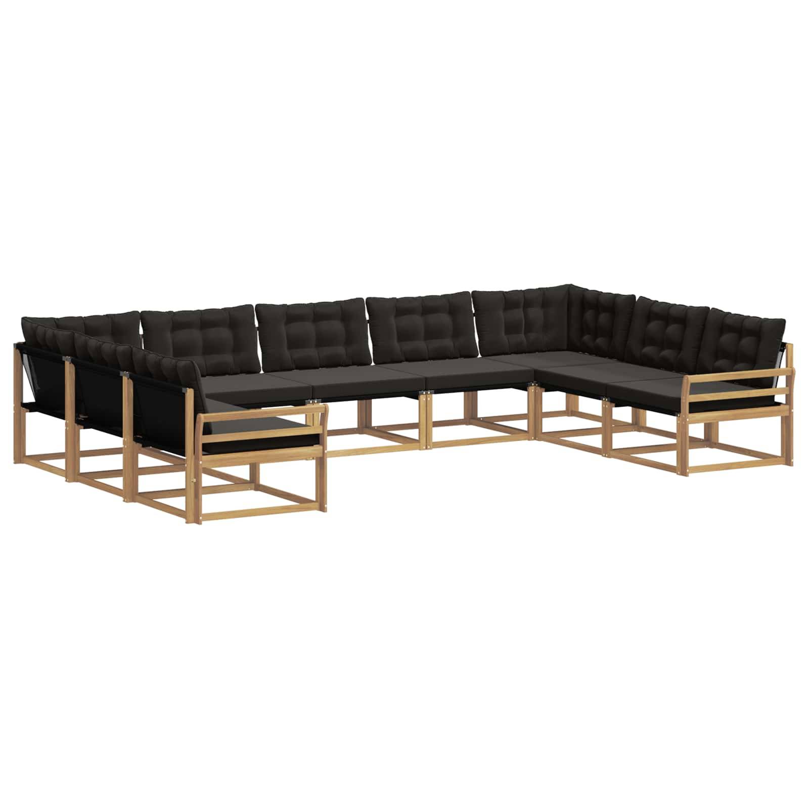 vidaXL Outdoor-Sofagarnitur mit Kissen 9 pcs Weiß und Schwarz