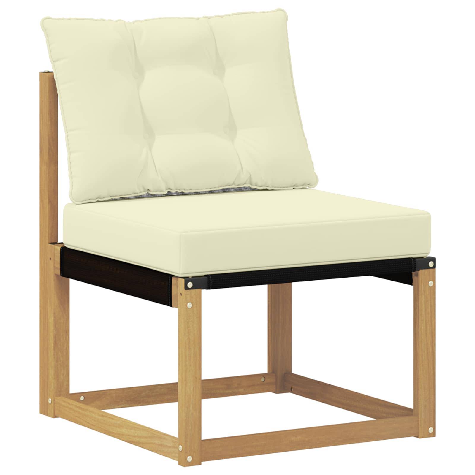 vidaXL Outdoor-Sofagarnitur mit Kissen 3 pcs Weiß und Creme