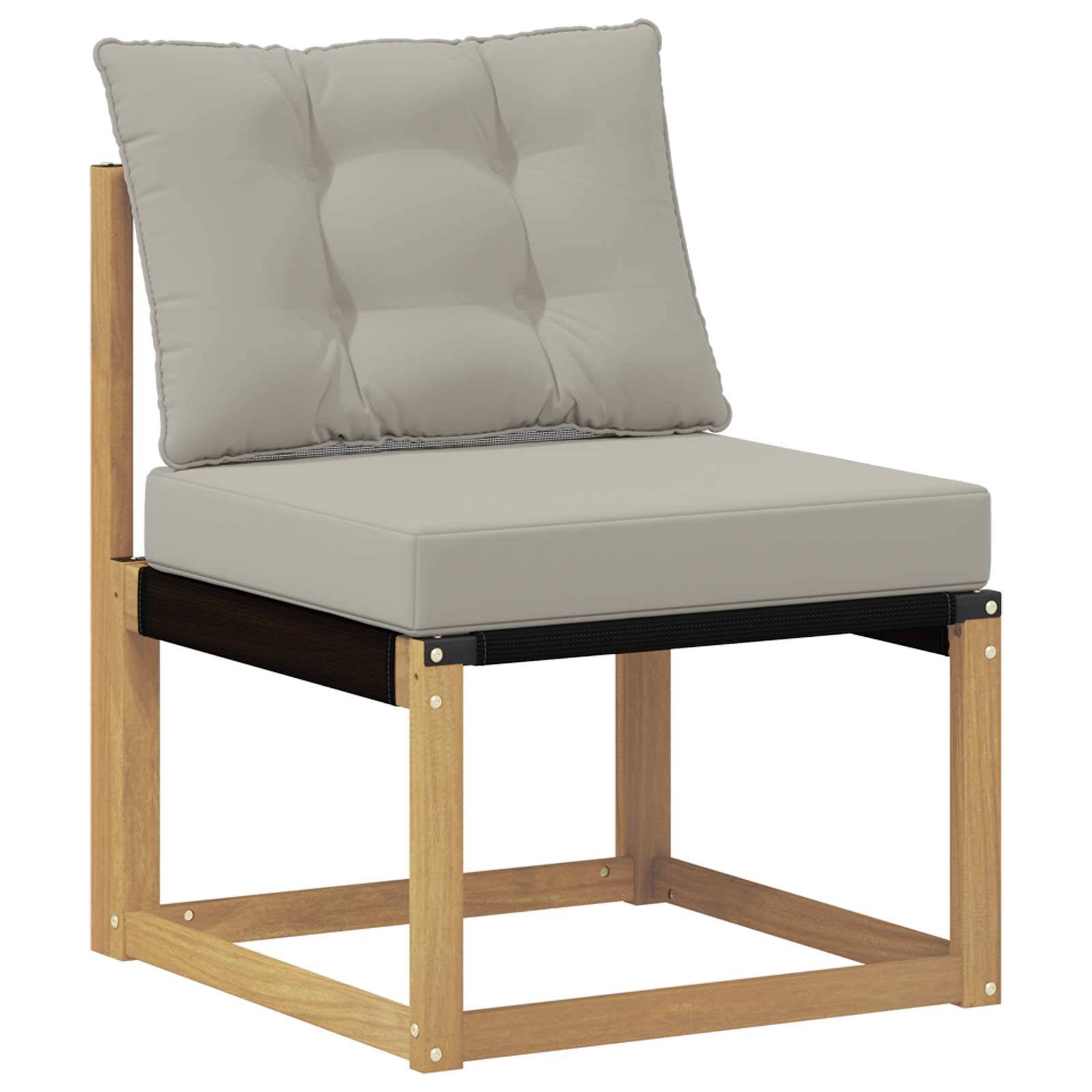 vidaXL Outdoor-Sofagarnitur mit Kissen 11 pcs Weiß und Hellgrau